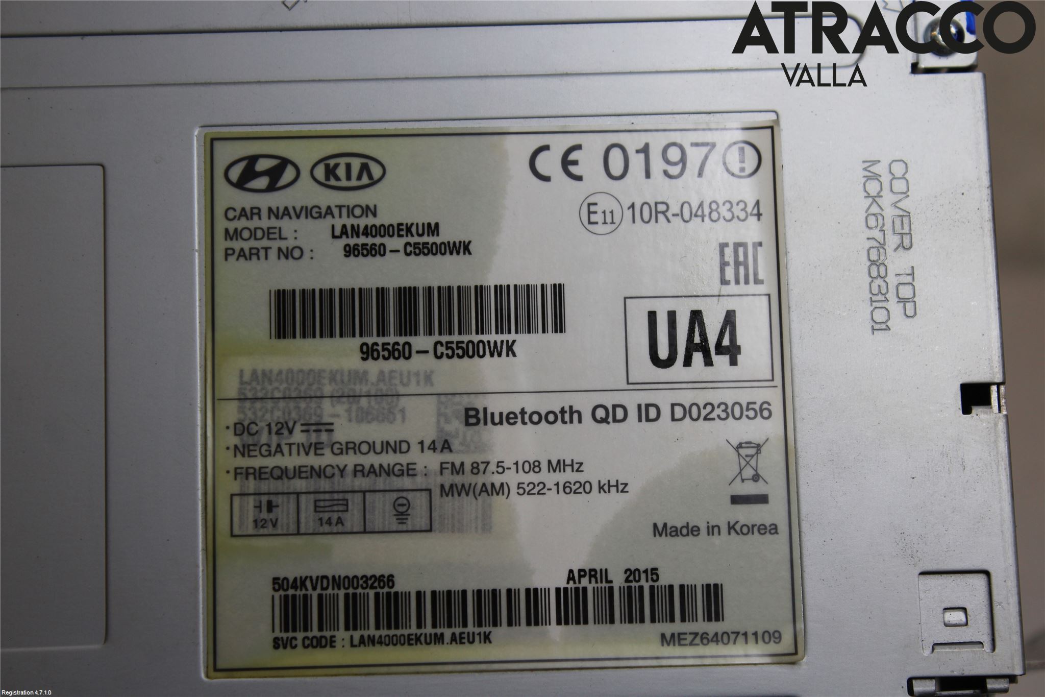Kia SORENTO 15-20 Stereo Radio Med Cd