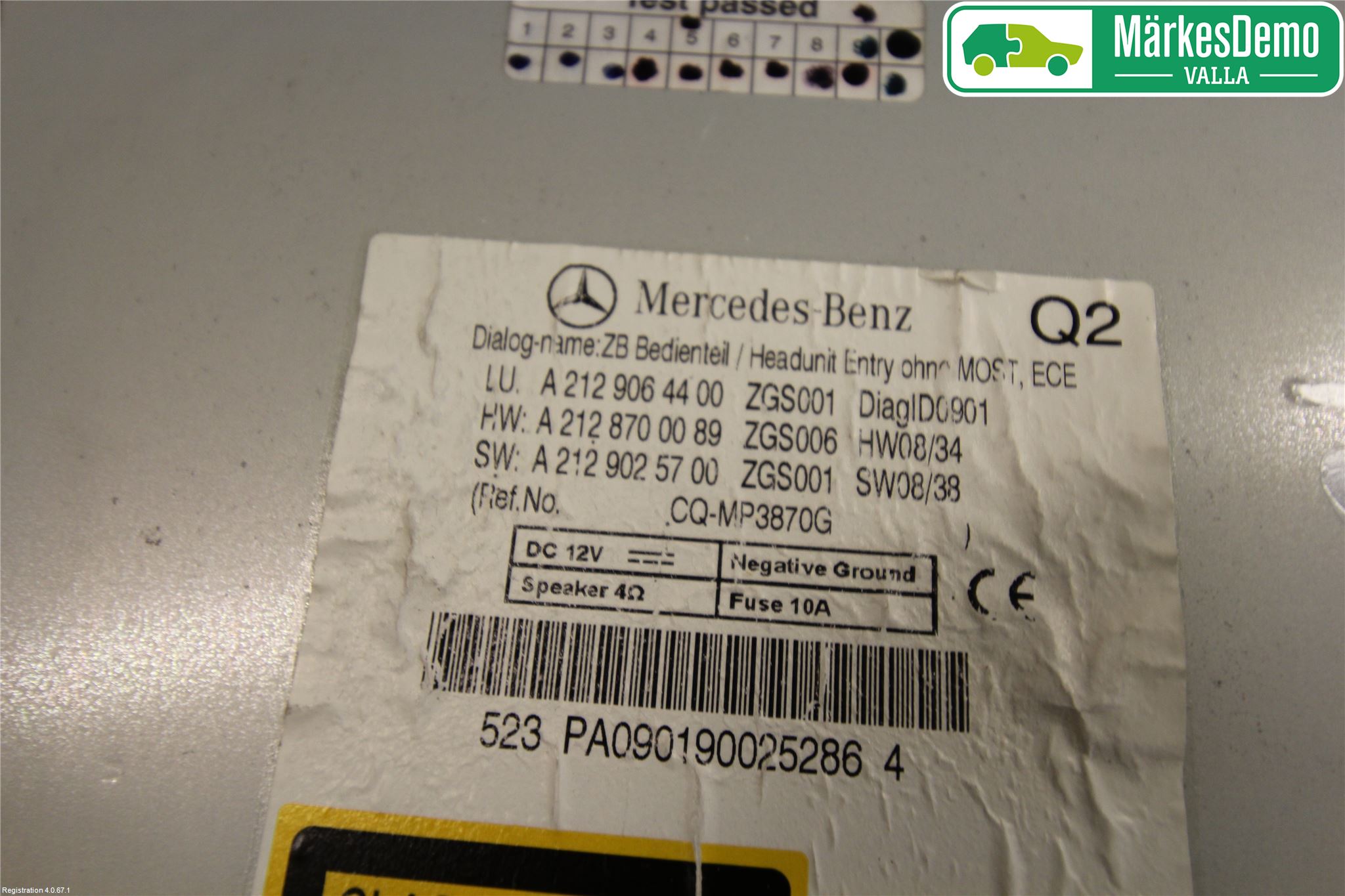 Mercedes-Benz MB E-KLASS (W212) 09-16 Stereo Radio Med Cd