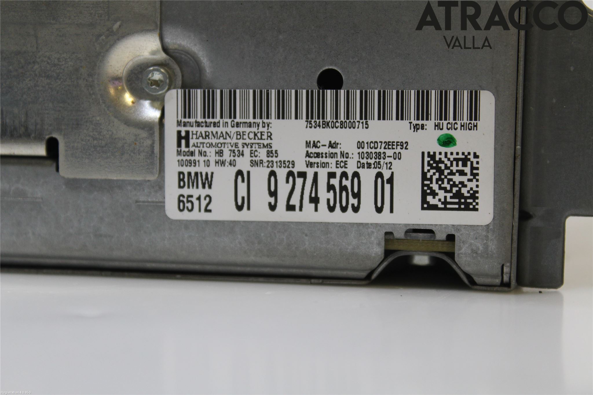 BMW 5 F10/F11/F18 09-17 Stereo Radio Med Cd
