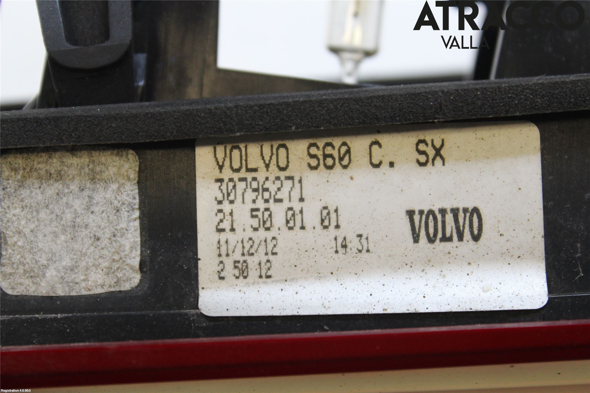 Volvo S60 11-13 Baklykt Venstre  På Luke(Indre