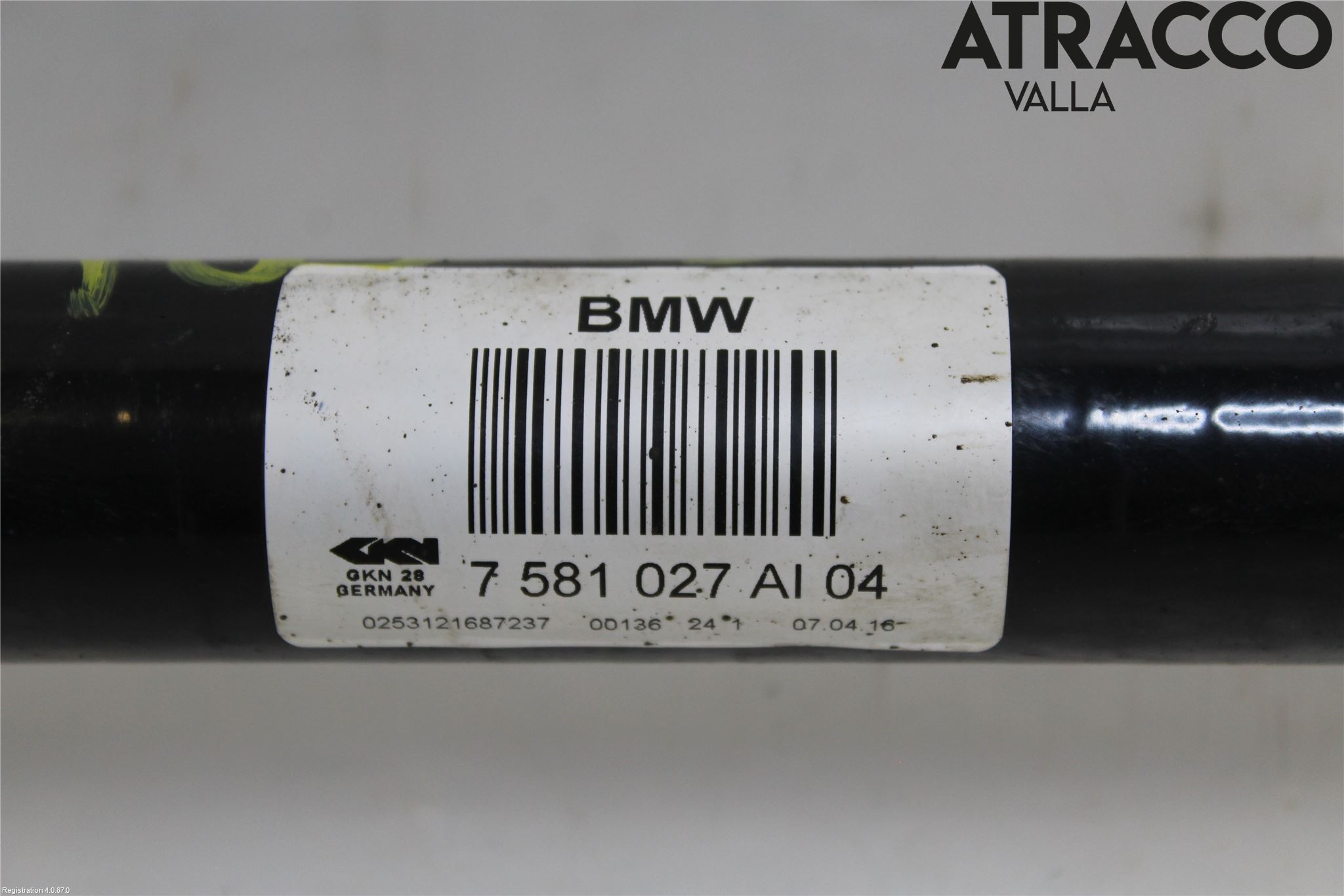 BMW 5 F10/F11/F18 09-17 Drivaksel Bak Kompl Venstre