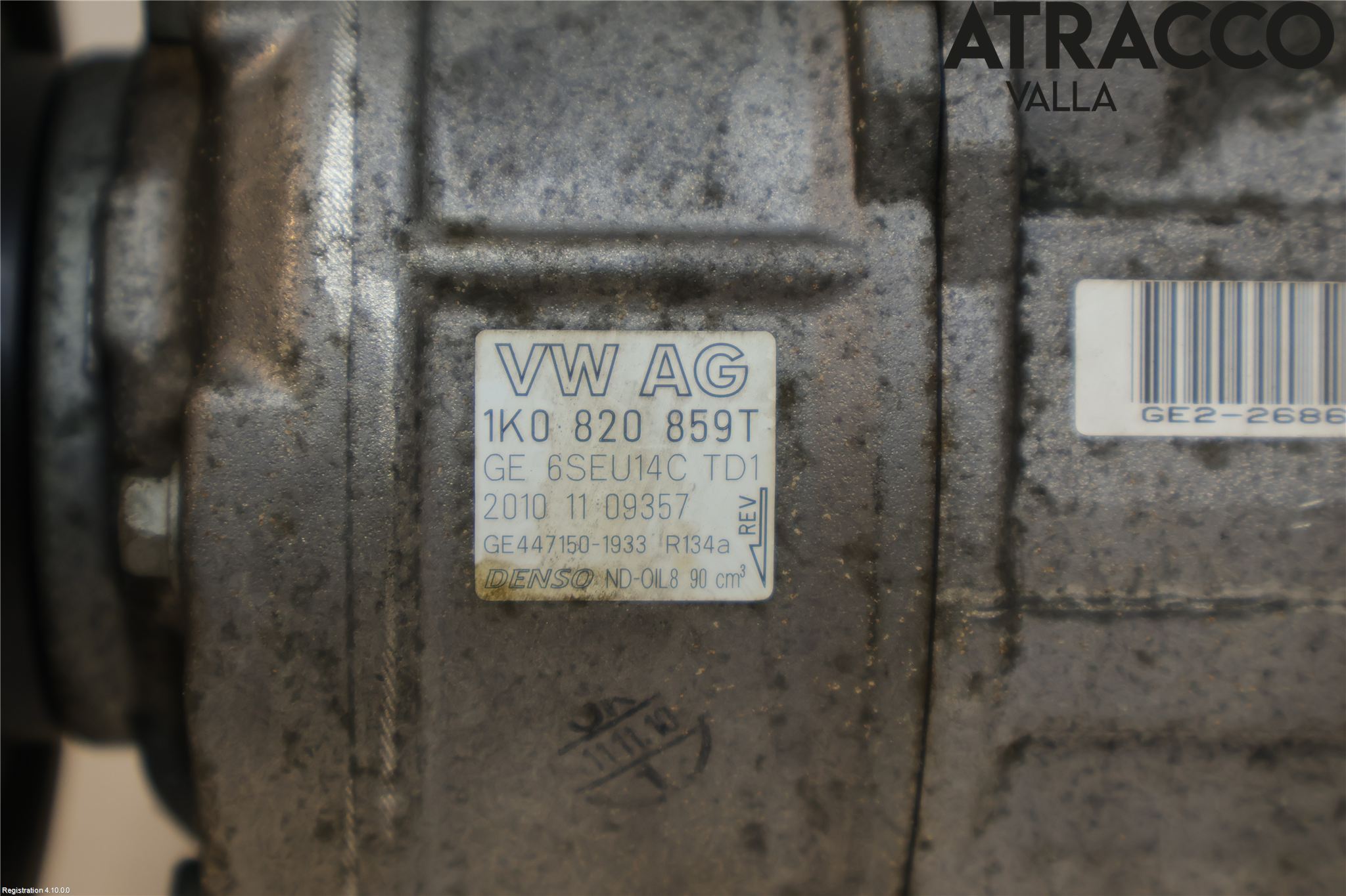 Volkswagen VW GOLF VI 09-13 Varme Ac Kompressor