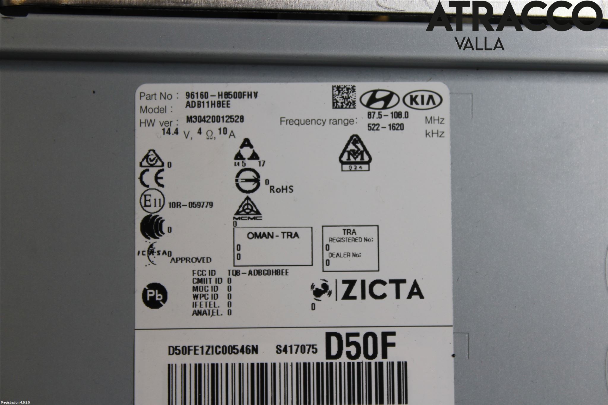 Kia RIO 17- Stereo Radio Med Cd