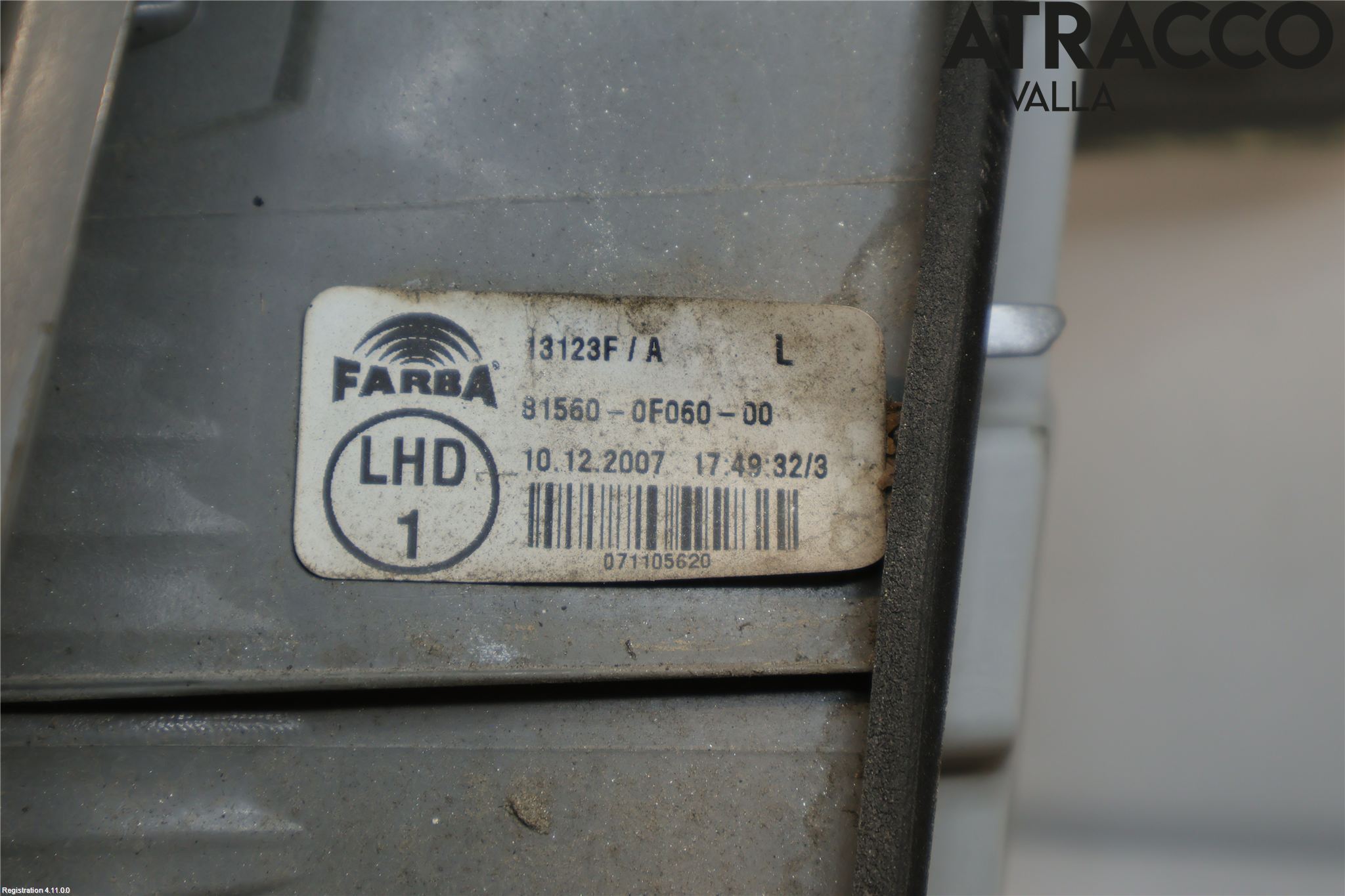 Toyota COROLLA VERSO 08-09 Baklykt Venstre