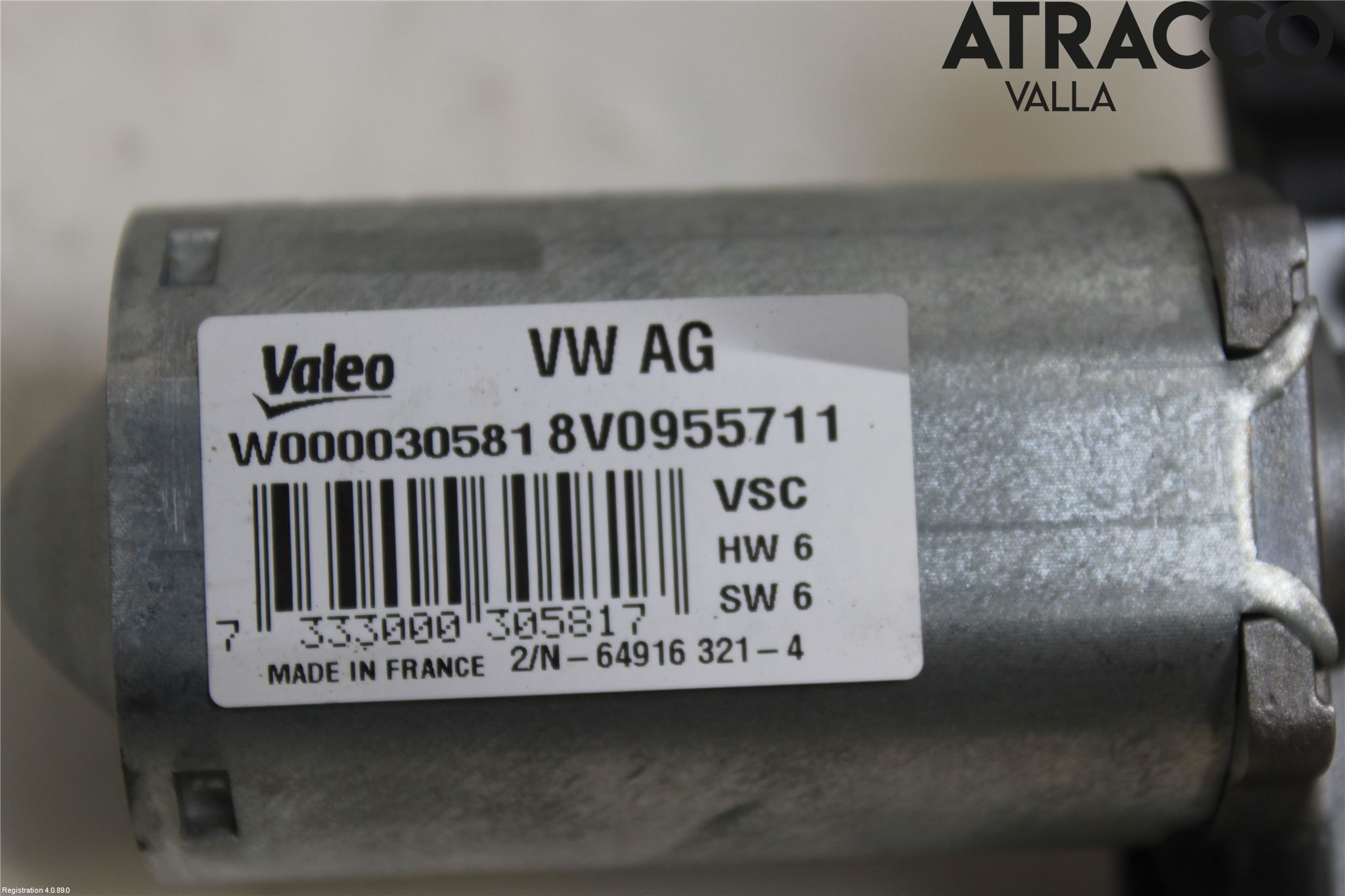 Audi A3/S3 8V 13-20 Viskermotor Bakluke