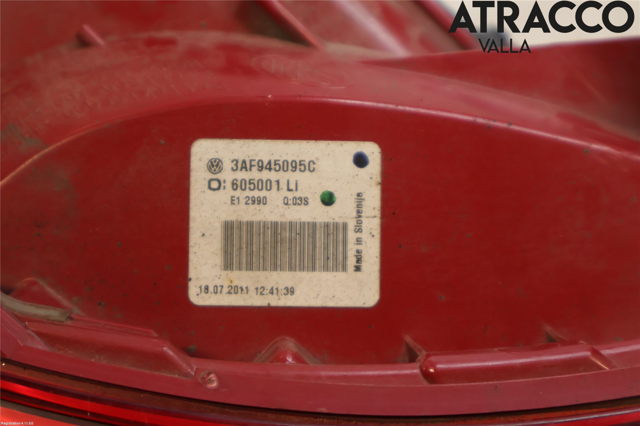 Volkswagen VW PASSAT 11-14 Baklykt Venstre