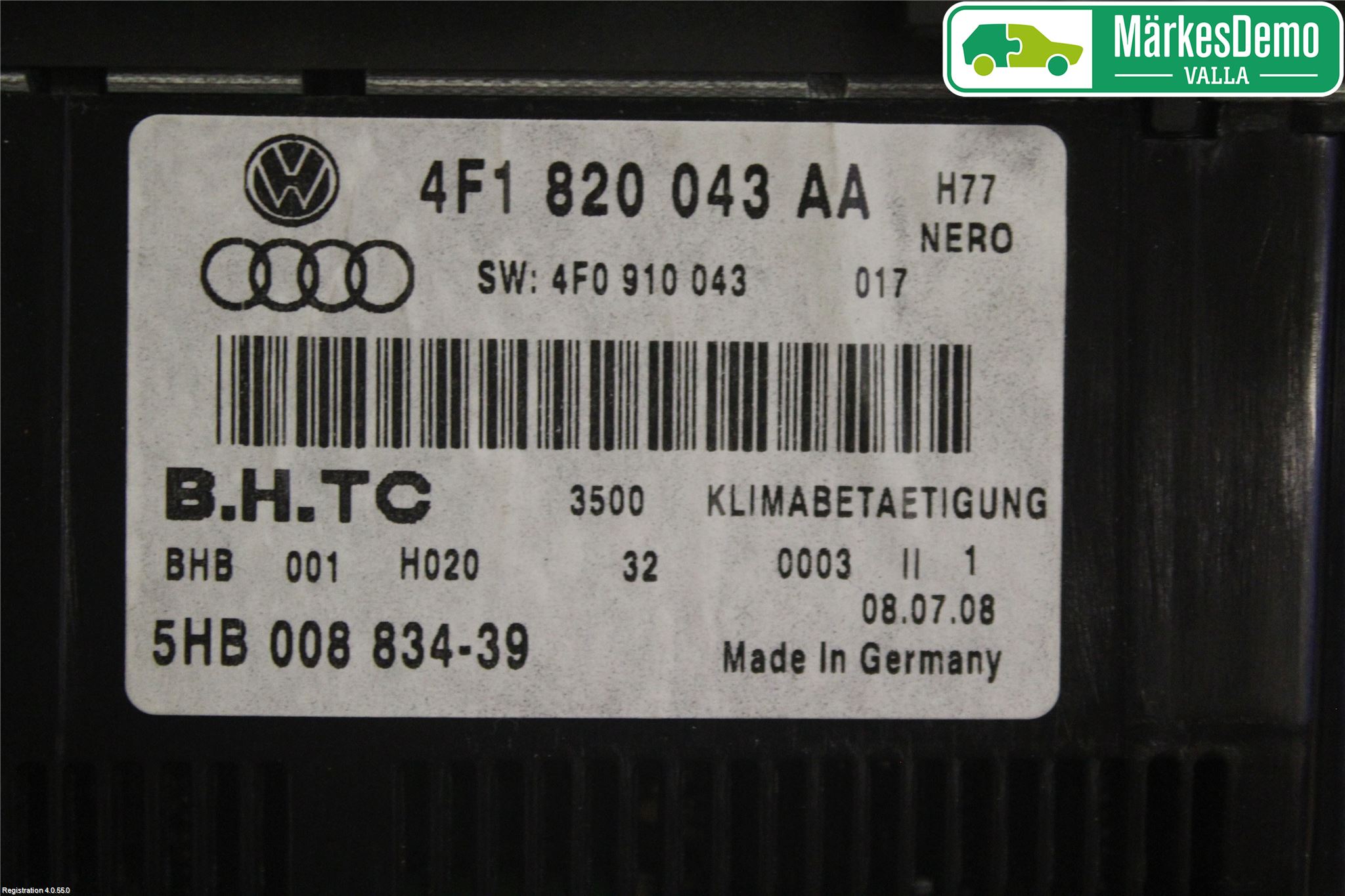 Audi A6/S6     05-11 Varmeapparat Panel(Regulering)