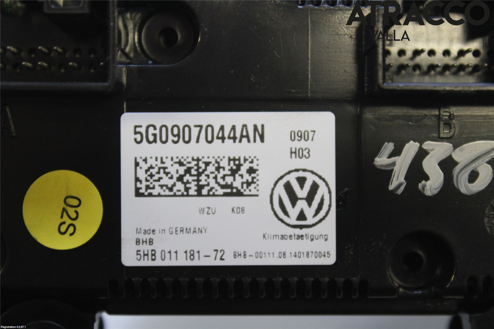 Volkswagen VW GOLF / E-GOLF VII 13-20 Varme Ac Betjening-Display