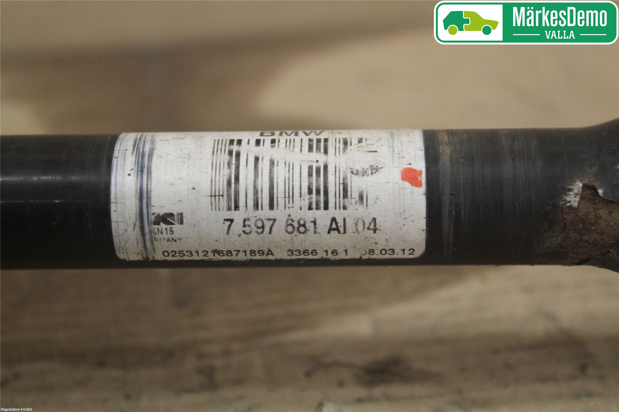 BMW 3 F30/F31/F80 12-19 Drivaksel Bak Kompl Venstre