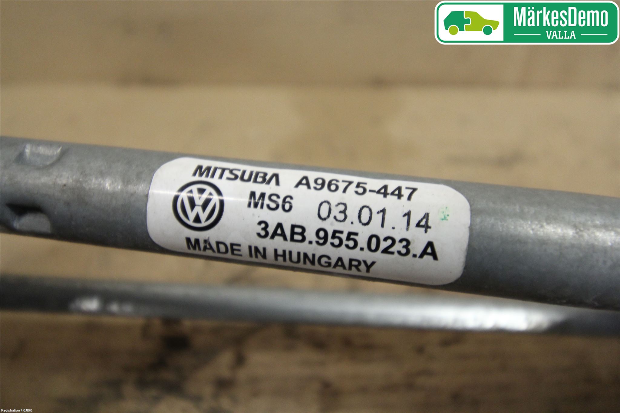 Volkswagen VW PASSAT 11-14 Viskeroverføring Frontrute
