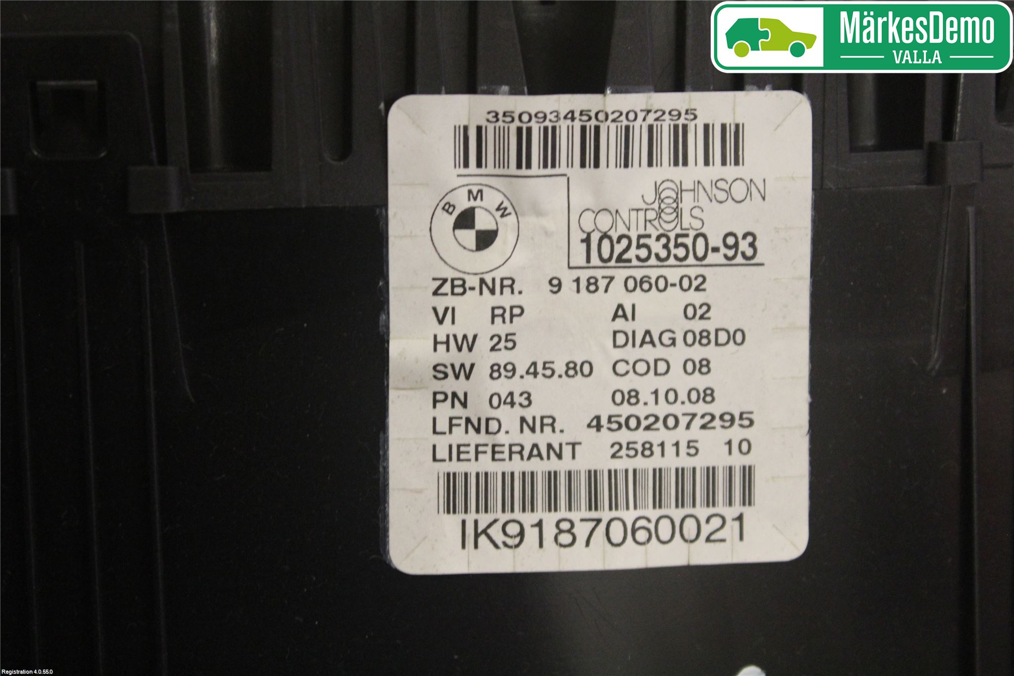 BMW 3 E90/91 SED/TOU 05-12 Instr Kombinert