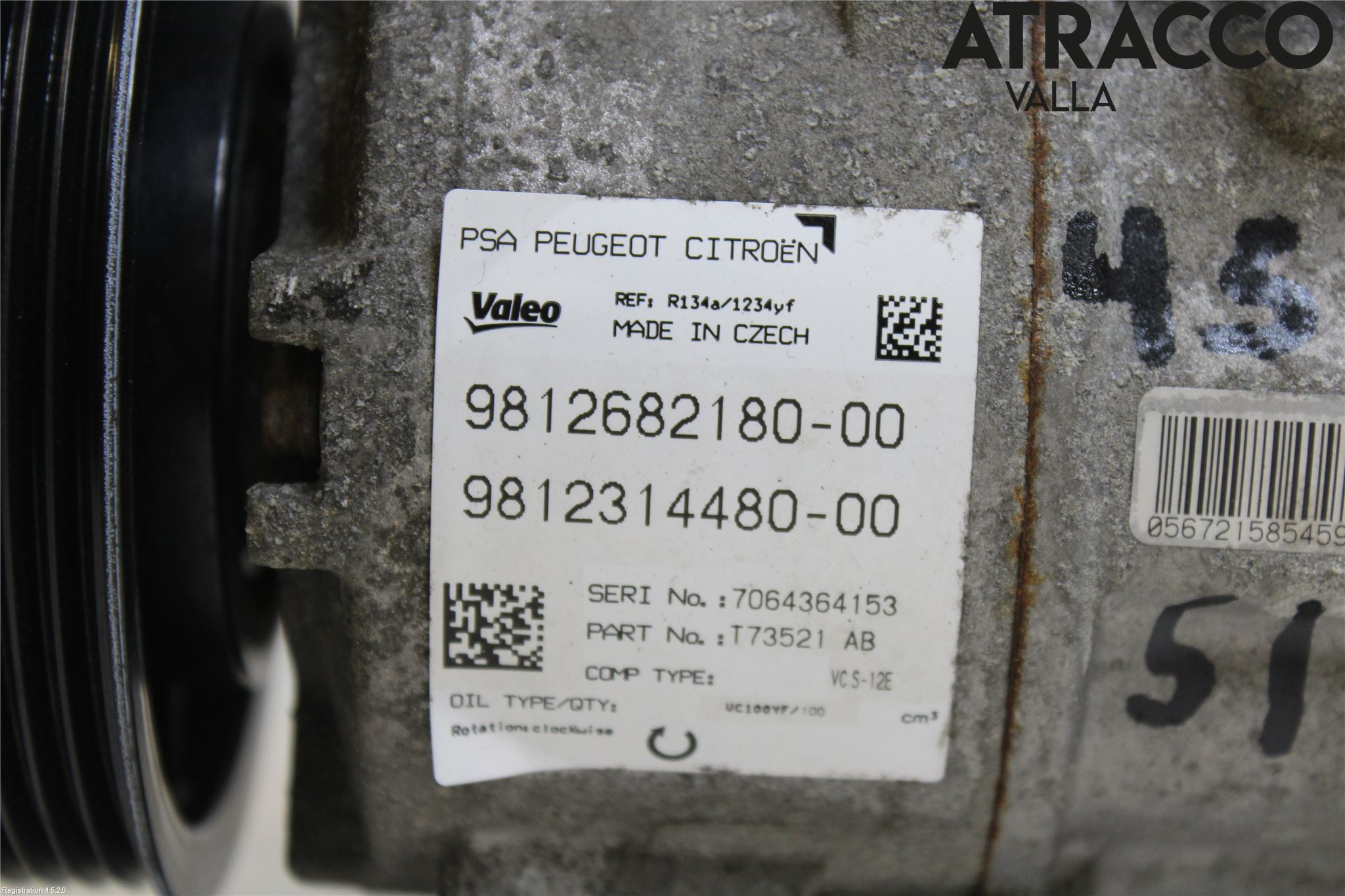 Peugeot 308 14-21 Varme Ac Kompressor