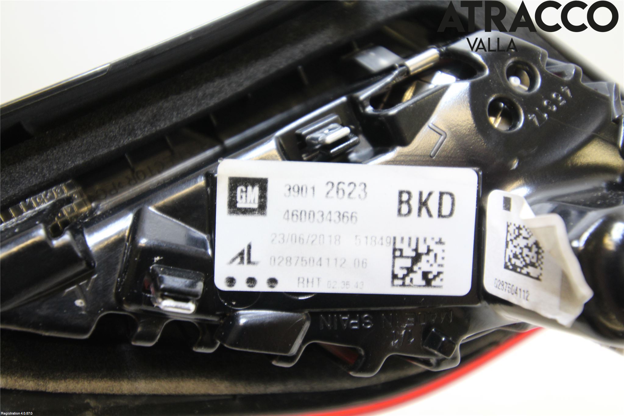 Opel CORSA E 15-19 Baklykt Venstre  På Luke(Indre