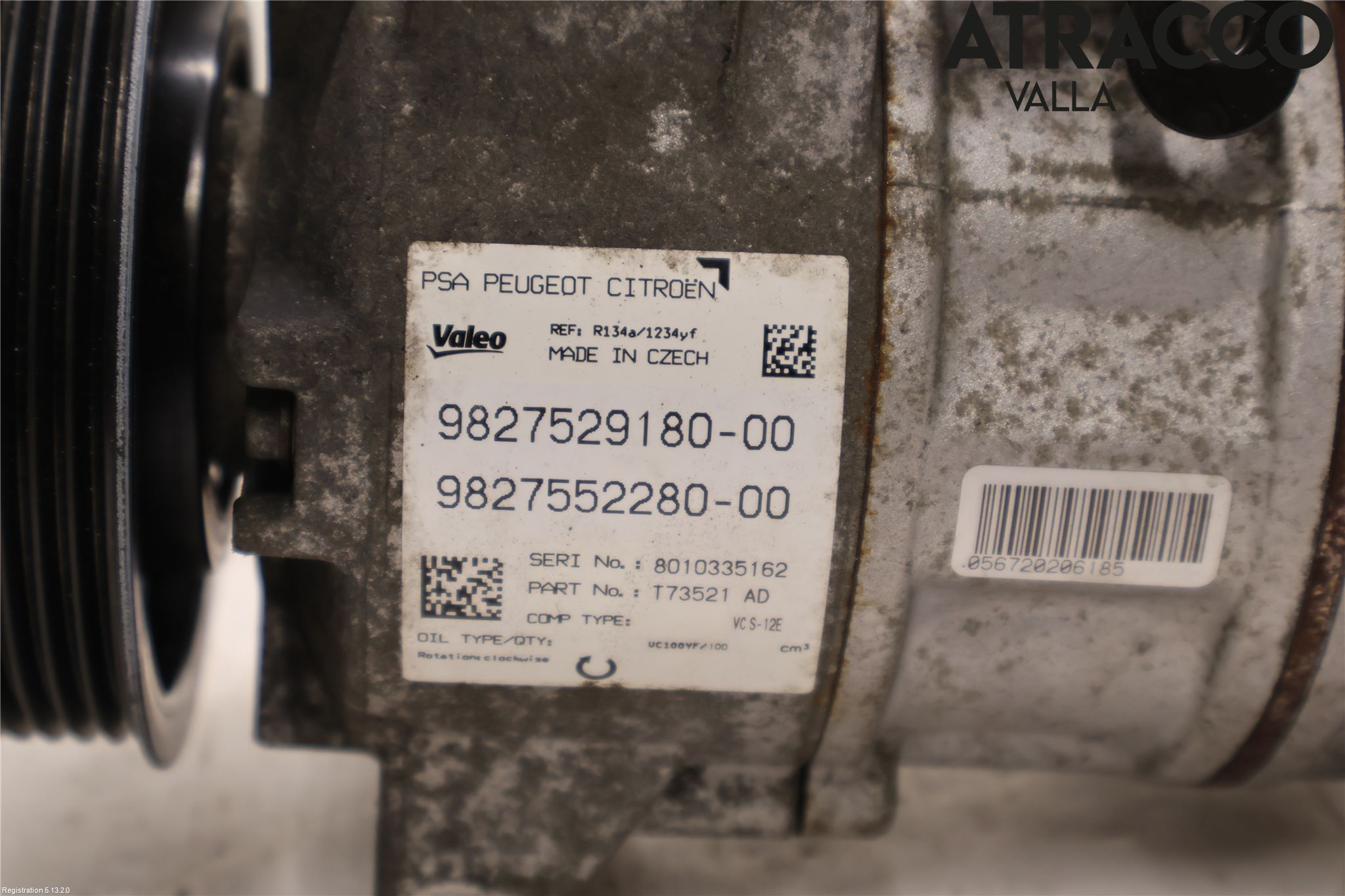 Citroen C4 GRAND PICASSO 14-18 Varme Ac Kompressor