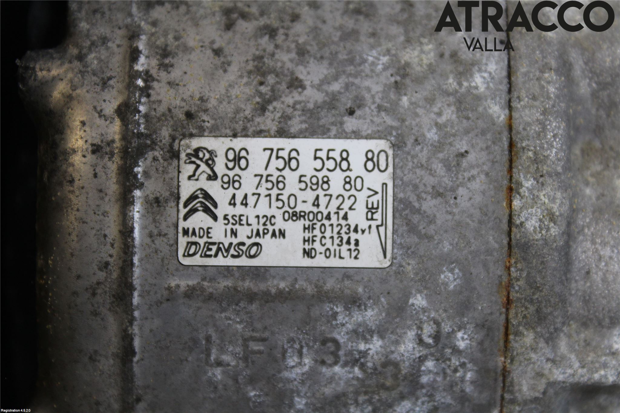 Citroen C4 GRAND PICASSO 14-18 Varme Ac Kompressor