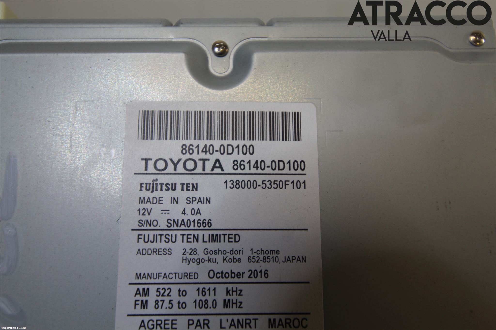 Toyota YARIS XP130 15-20 Stereo Radio Med Cd