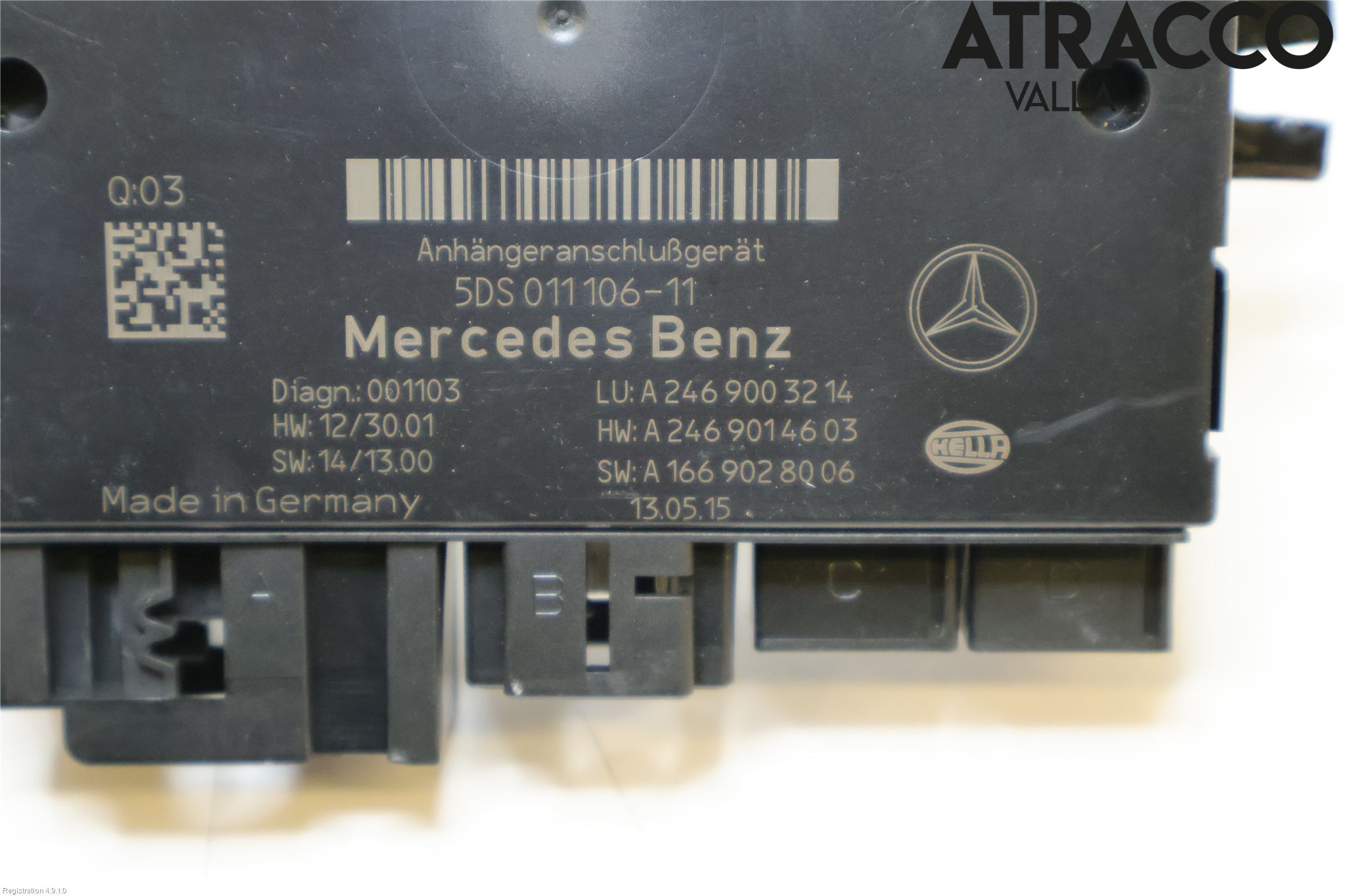 Mercedes-Benz MB B-KLASS (W246/W242) 12-19 Styreenhet Tilhengerfeste