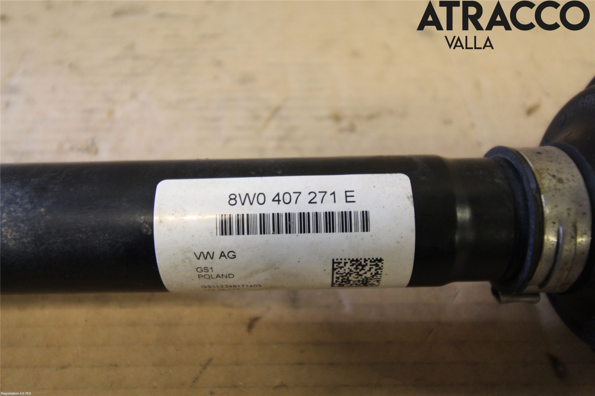 Audi A4/S4 B9 16-19 Drivaksel Foran Kompl Venstre