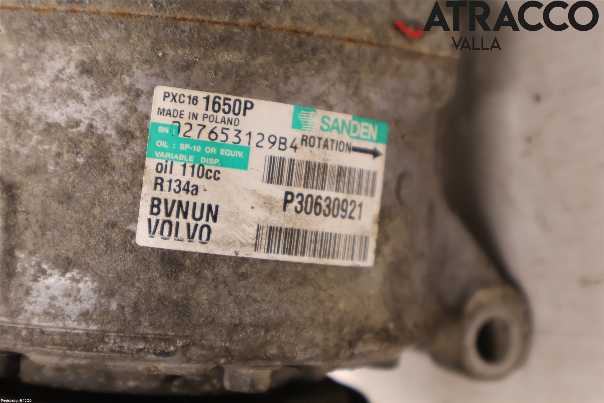 Volvo XC70 08-13 Varme Ac Kompressor