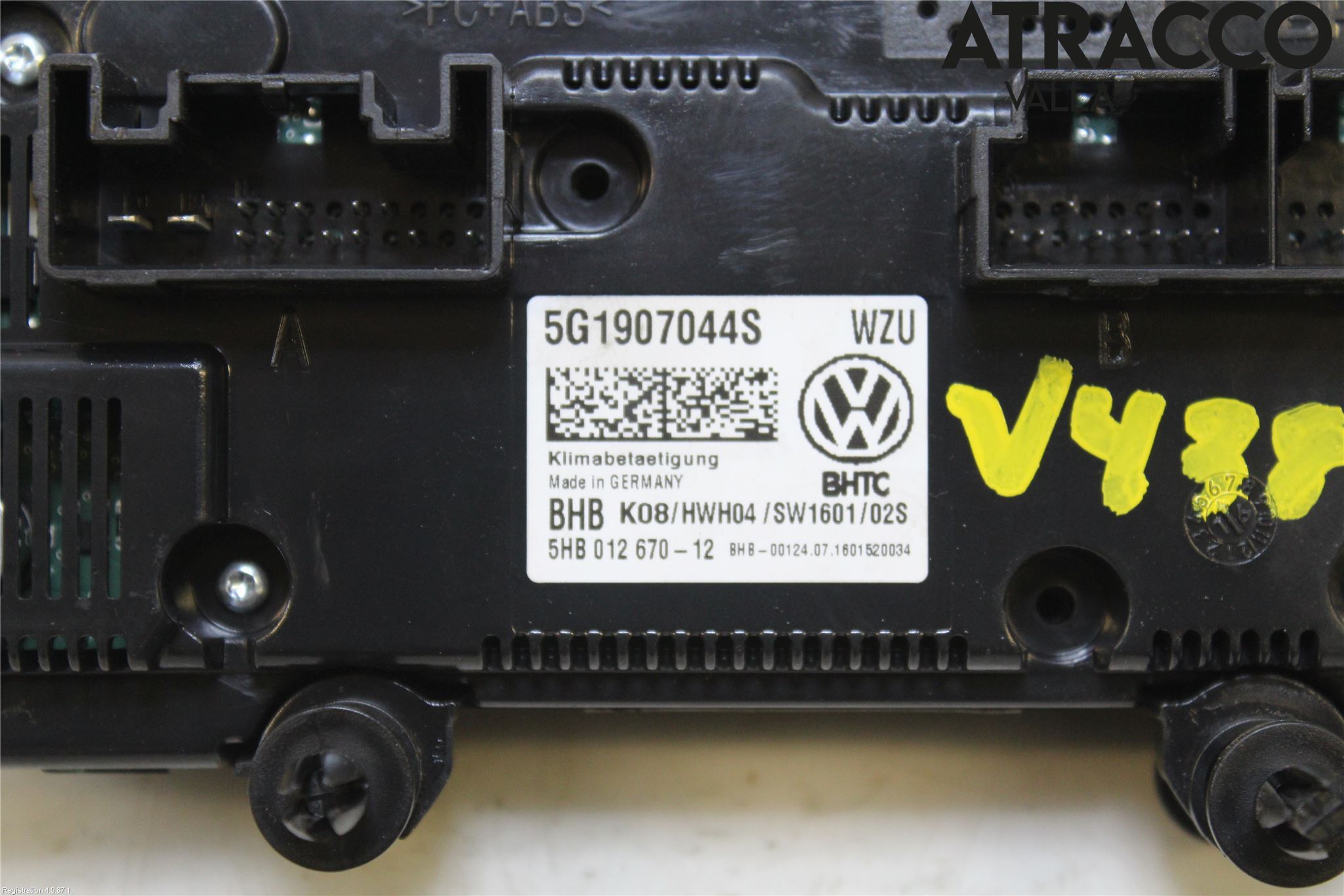 Volkswagen VW GOLF / E-GOLF VII 13-20 Varme Ac Betjening-Display