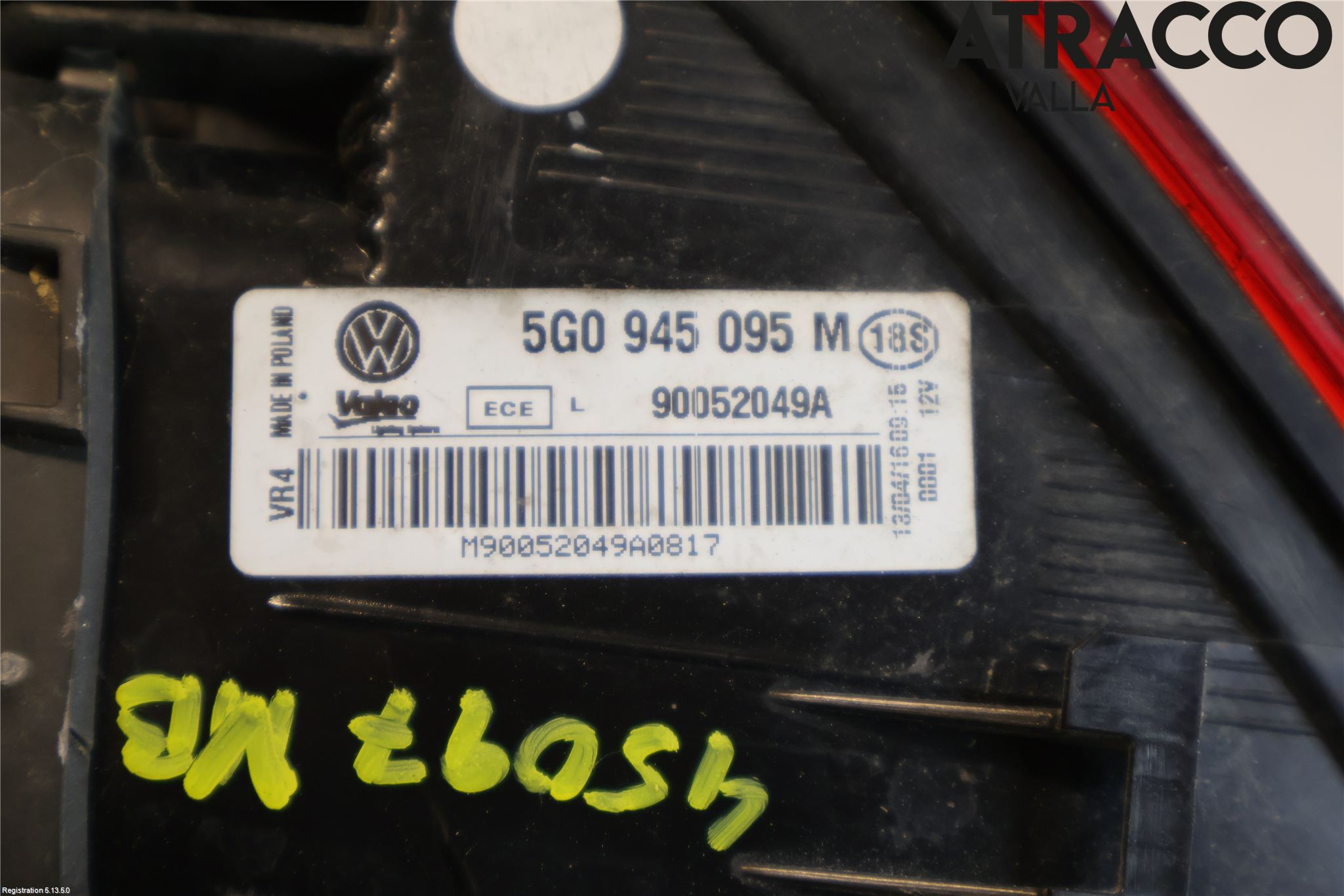 Volkswagen VW GOLF / E-GOLF VII 13-20 Baklykt Venstre