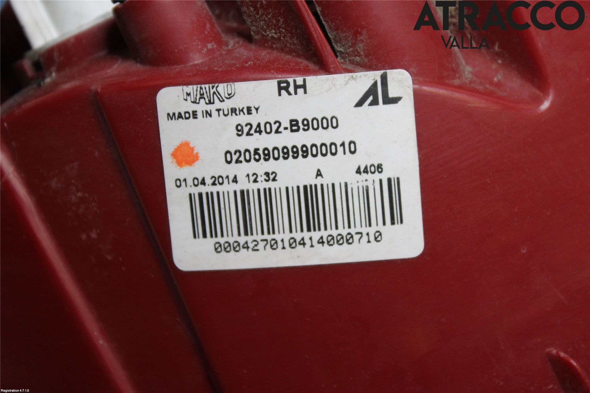 Hyundai i10 BA 14-16 Baklykt Høyre