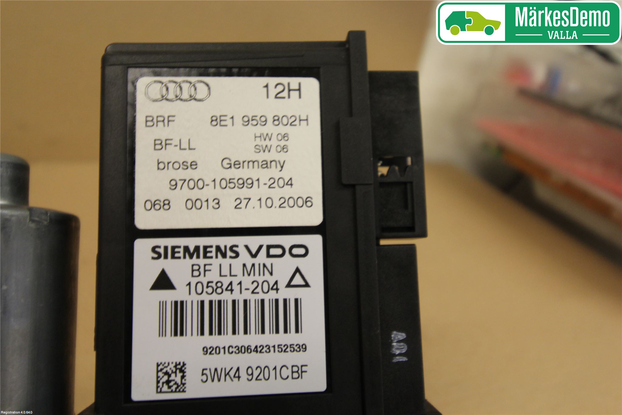 Audi A4/S4 05-07 Vindusheismotor