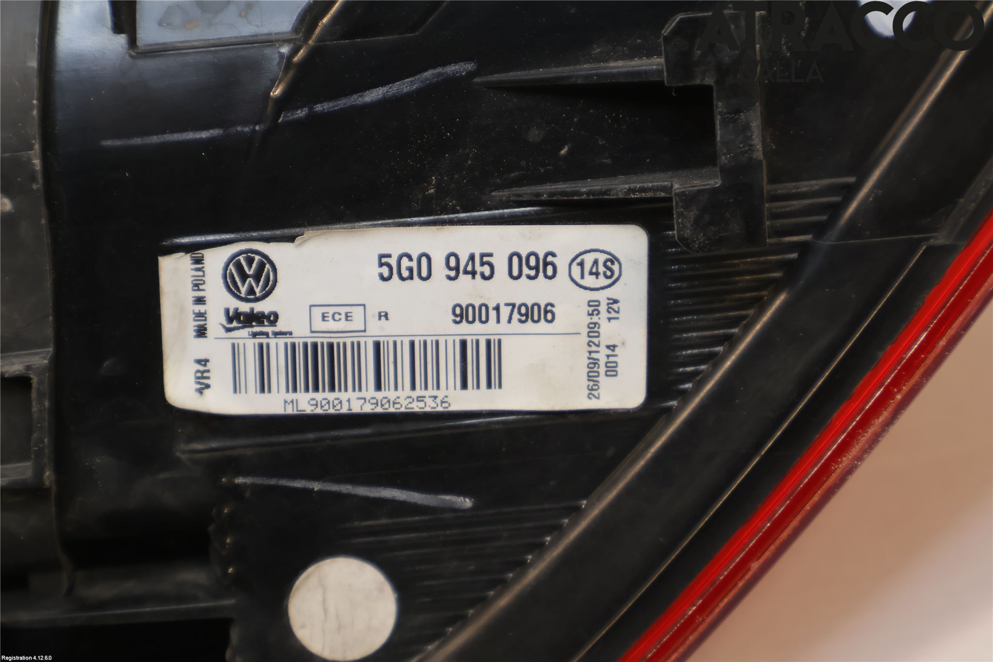 Volkswagen VW GOLF / E-GOLF VII 13-20 Baklykt Høyre