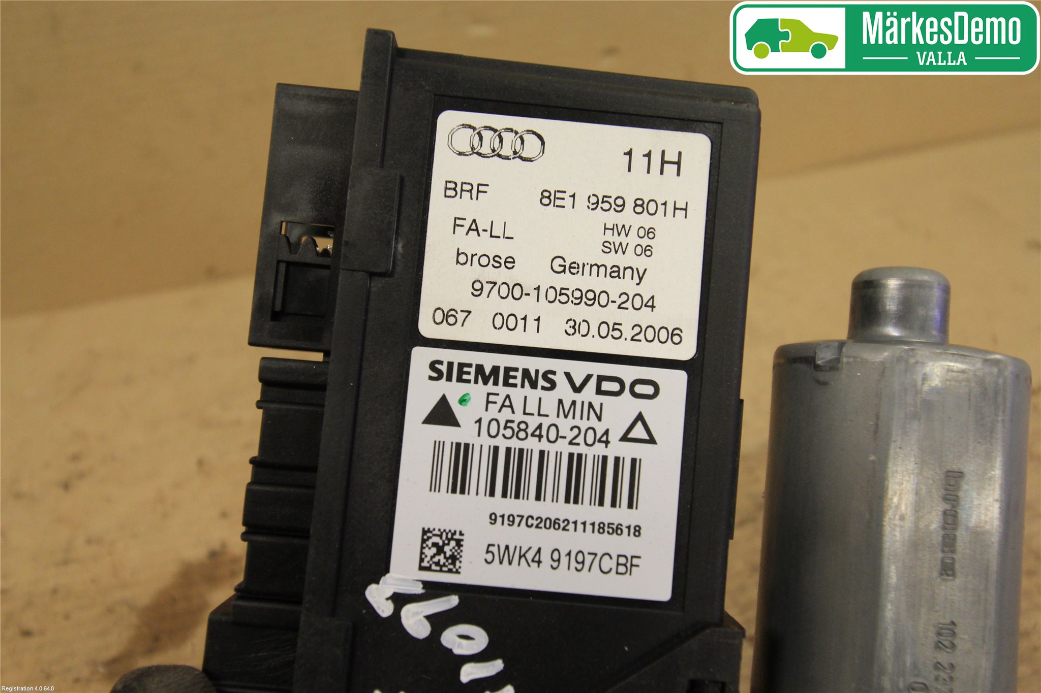 Audi A4/S4 05-07 Vindusheismotor
