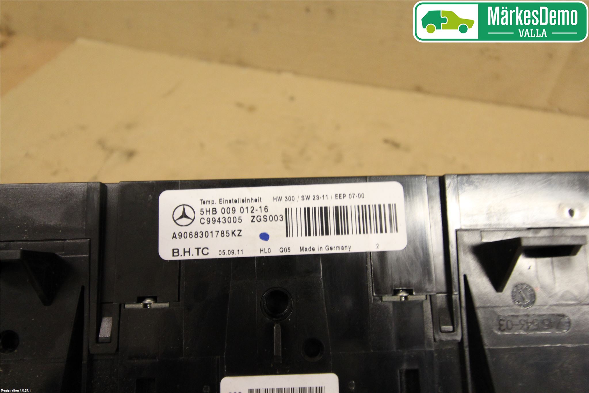 Mercedes-Benz MB SPRINTER (W906) 06-18 Varme Ac Betjening-Display