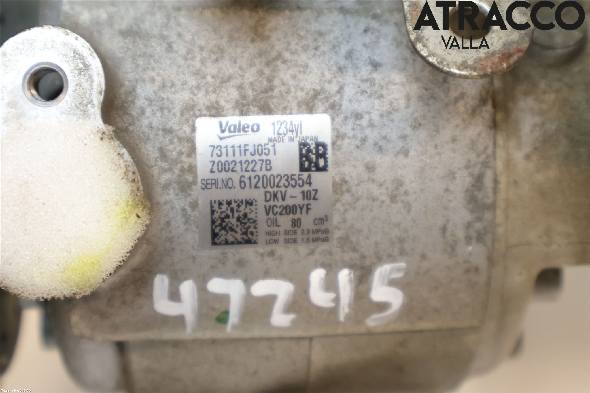 Subaru FORESTER SJ 13-18 Varme Ac Kompressor
