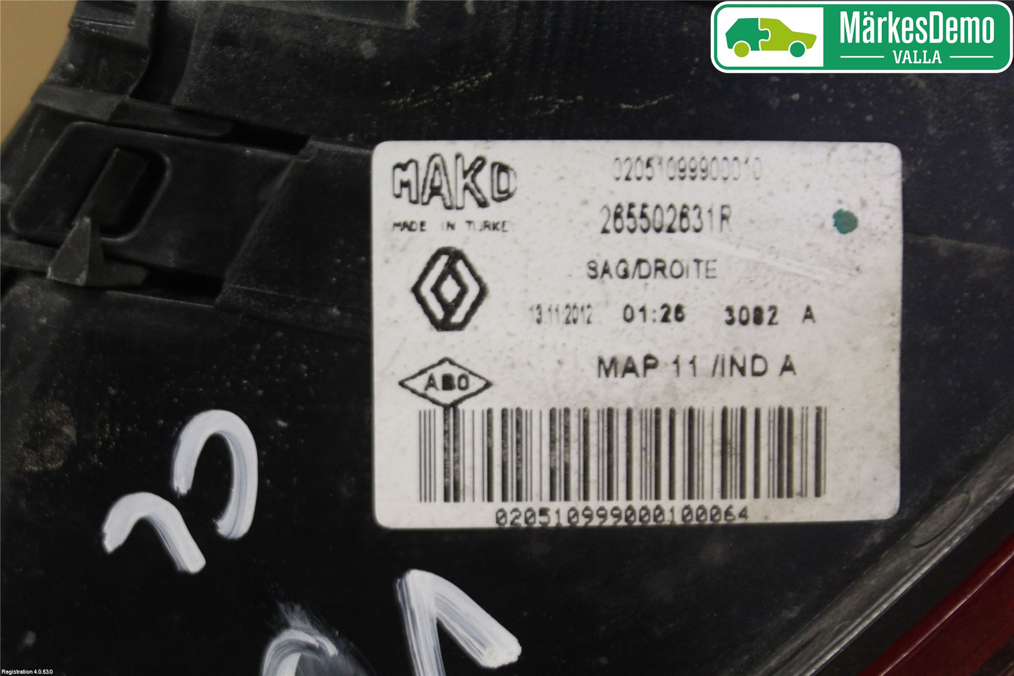 Renault CLIO IV 12-16 Baklykt Høyre