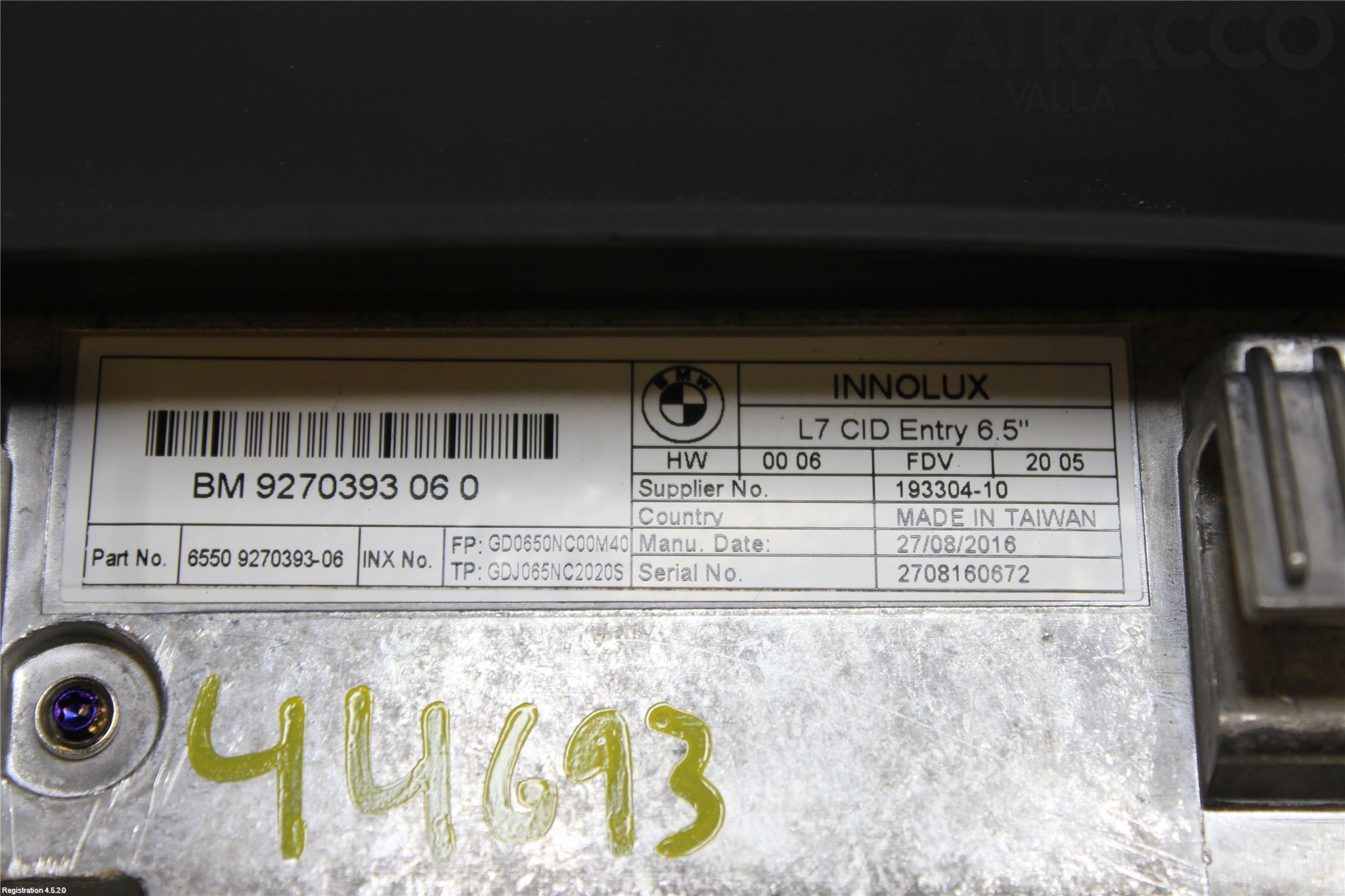 BMW 3 F30/F31/F80 12-19 Multifunktionsdisplay