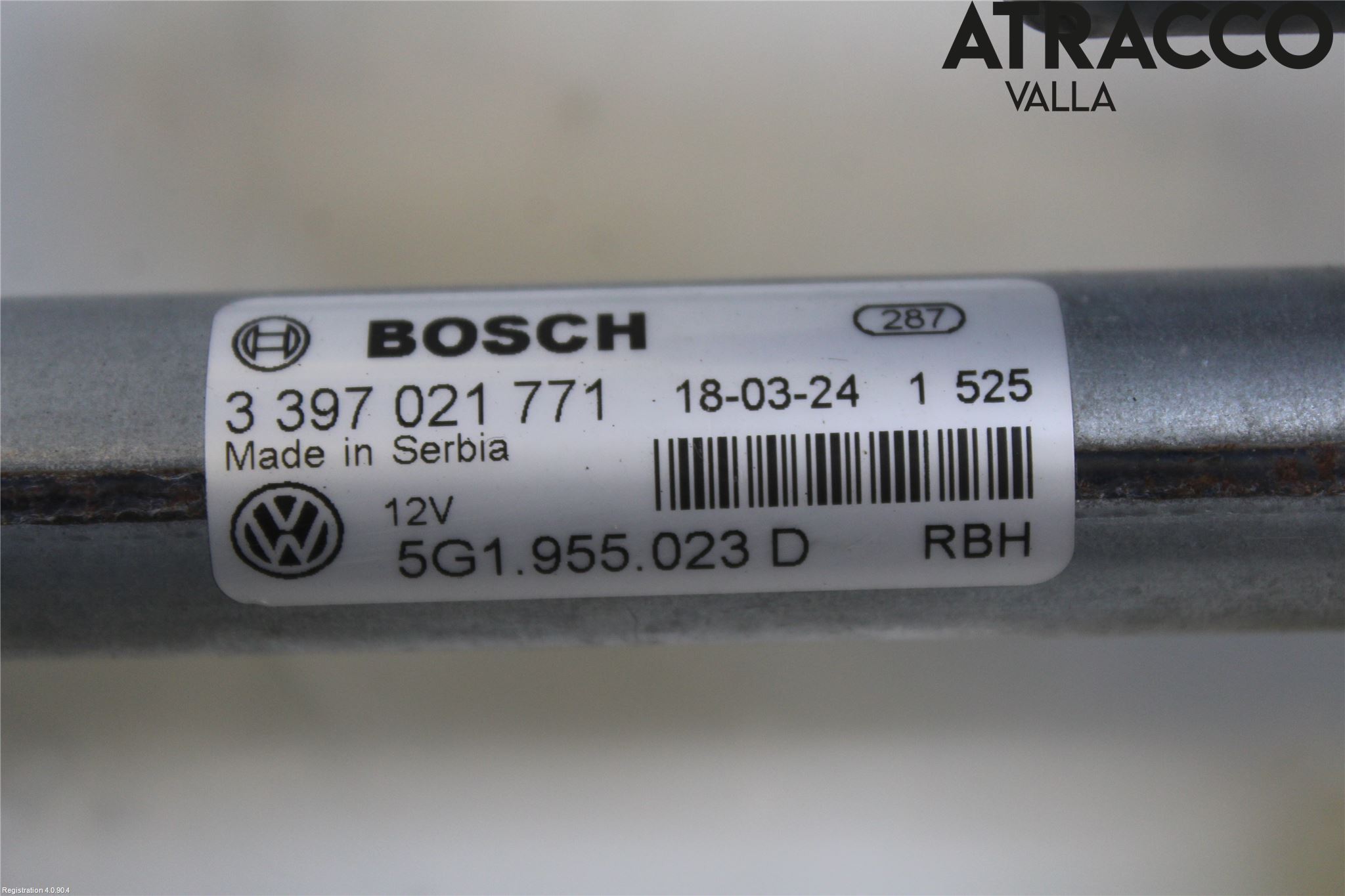 Volkswagen VW GOLF / E-GOLF VII 13-20 Viskeroverføring Frontrute