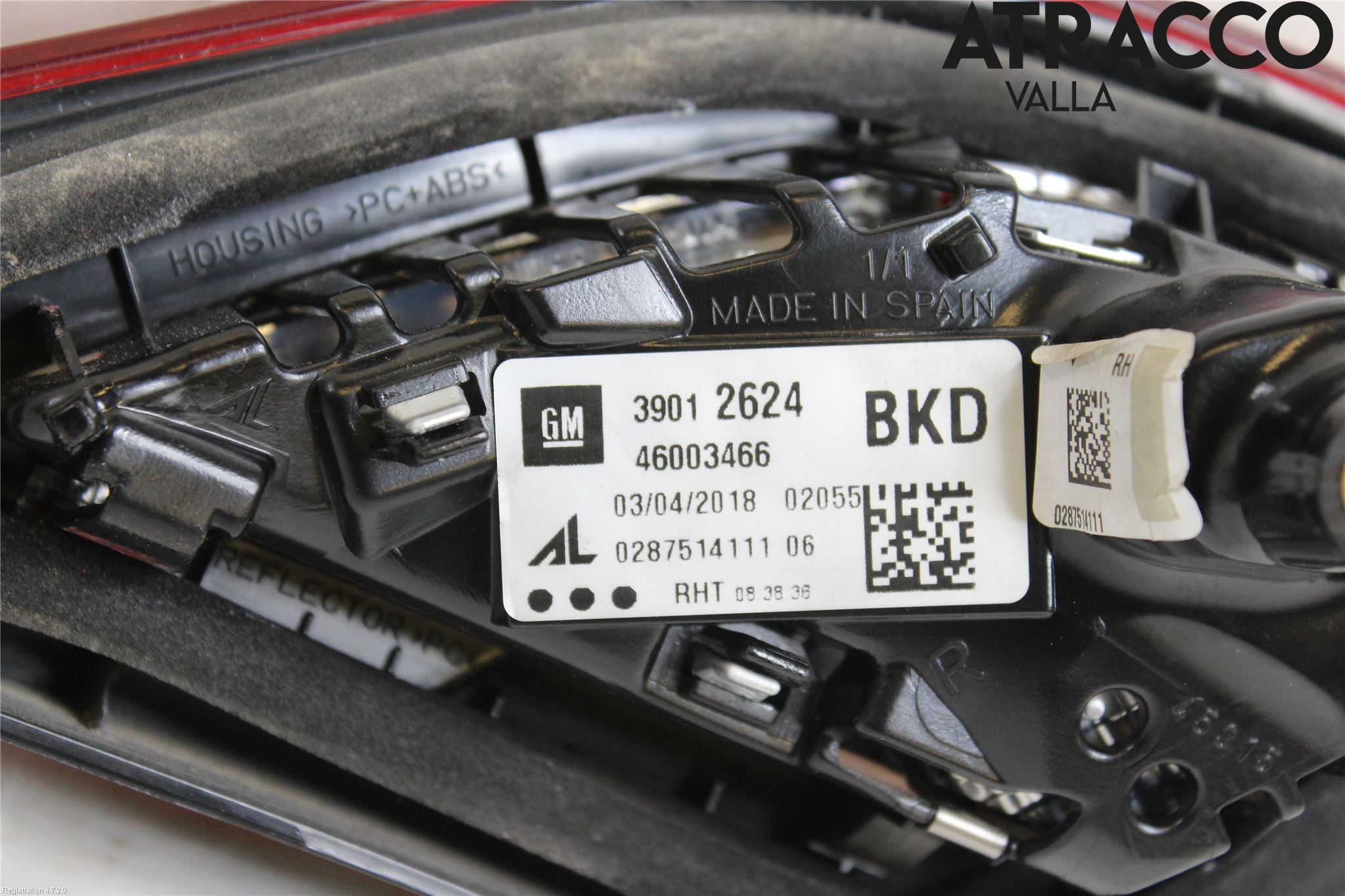 Opel CORSA E 15-19 Baklykt Høyre  På Luke(Indre)