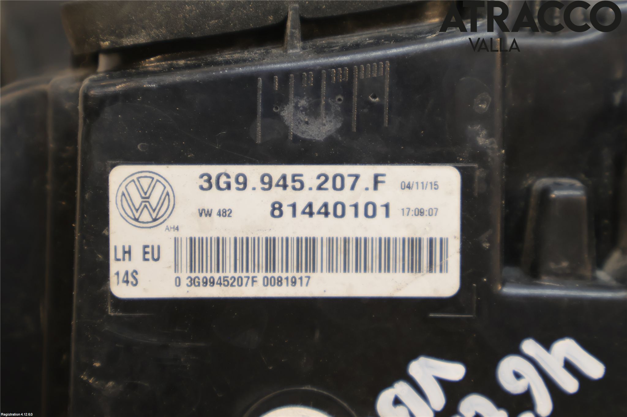 Volkswagen VW PASSAT 15-19 Baklykt Venstre