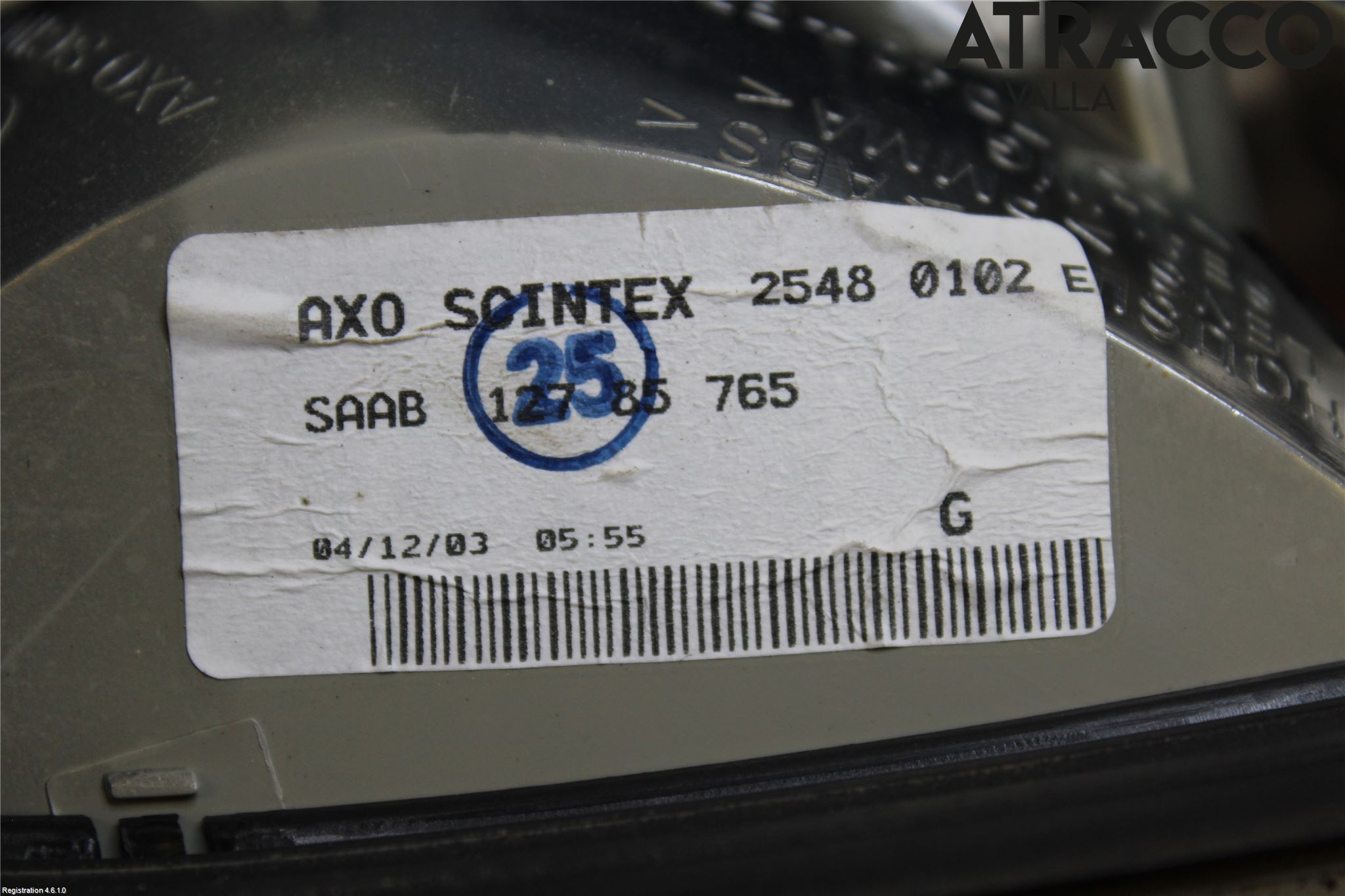 Saab 9-3 VER 2 Baklykt Venstre  På Luke(Indre