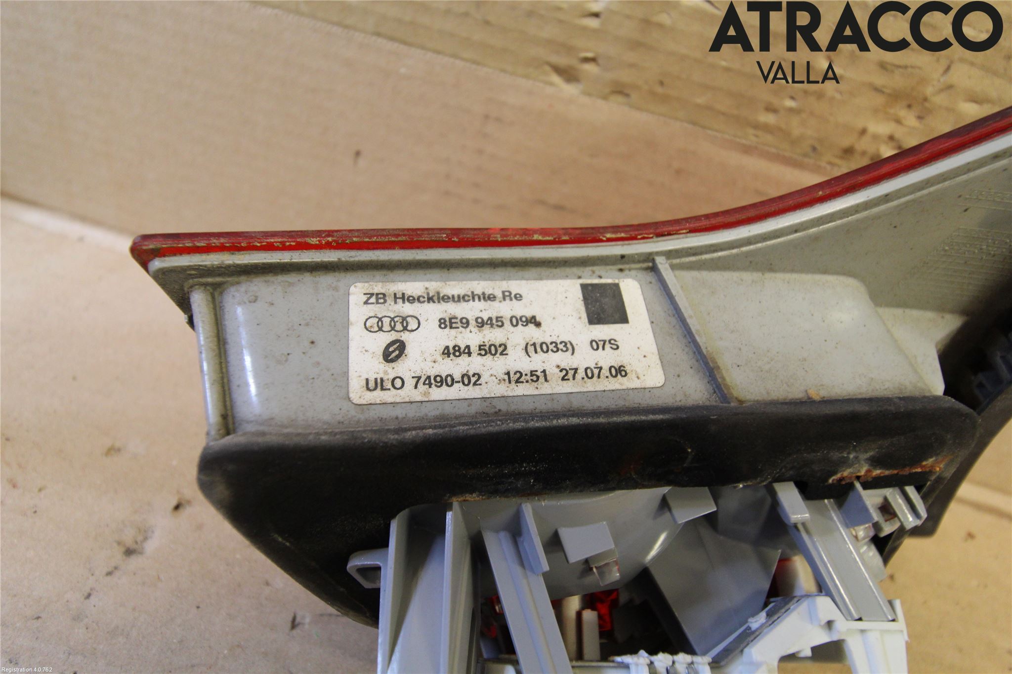 Audi A4/S4 05-07 Baklykt Høyre  På Luke(Indre)