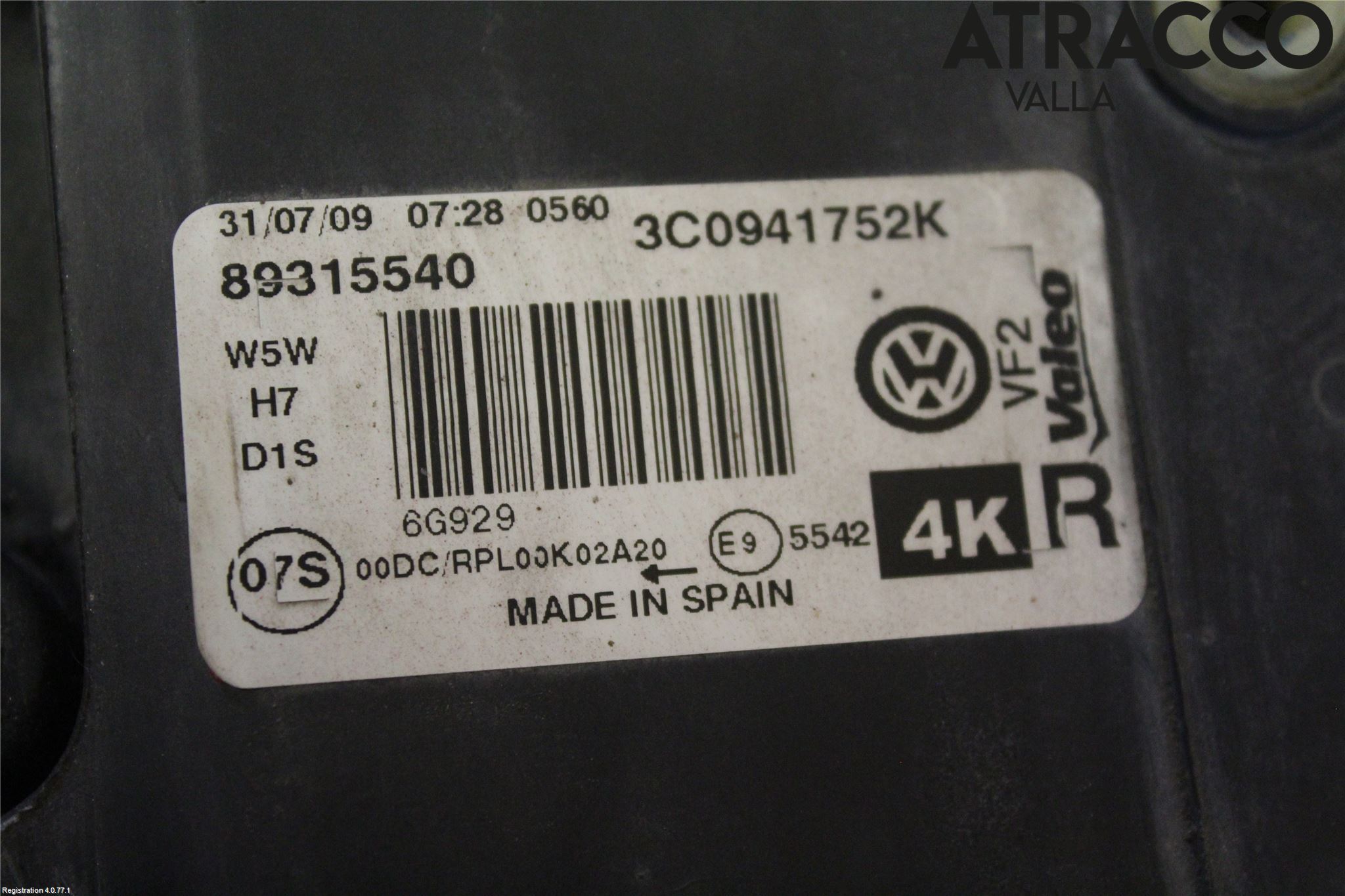 Volkswagen VW PASSAT 05-11 Frontlykt Høyre