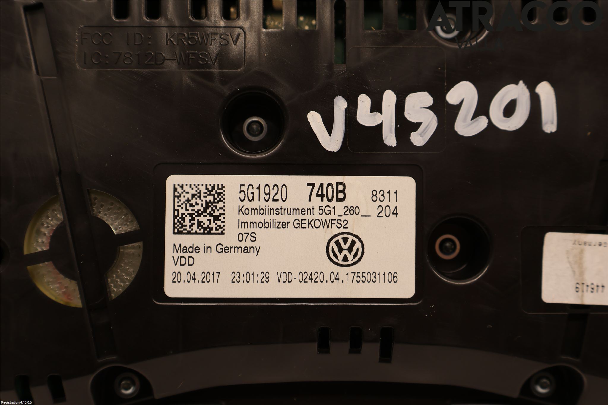 Volkswagen VW GOLF / E-GOLF VII 13-20 Instr Kombinert