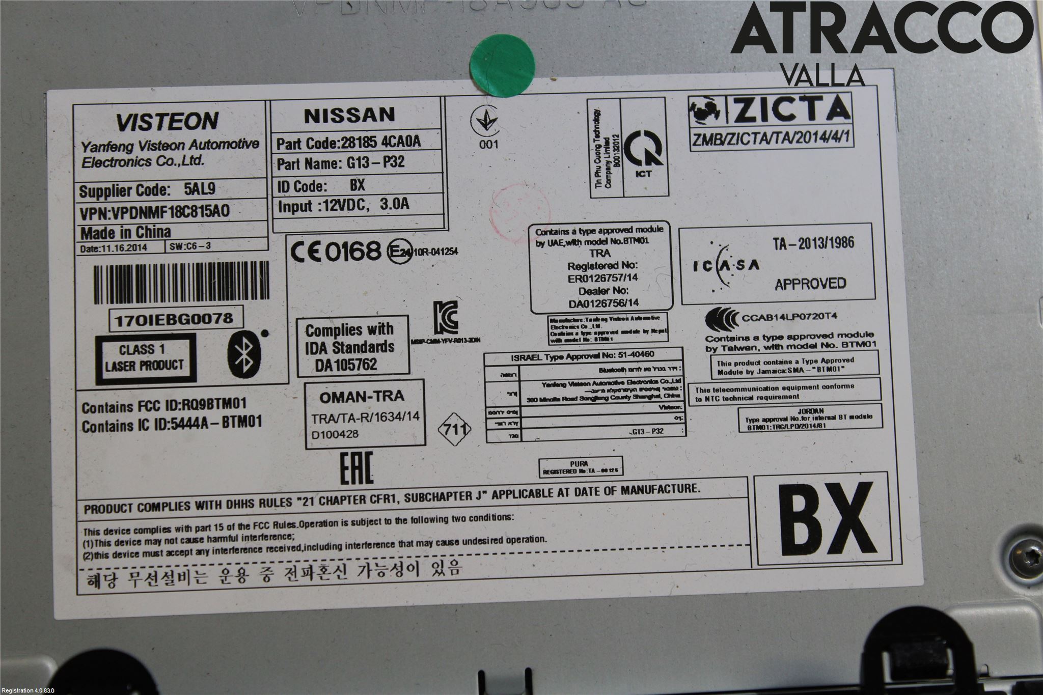 Nissan QASHQAI 14-17 Stereo Radio Med Cd