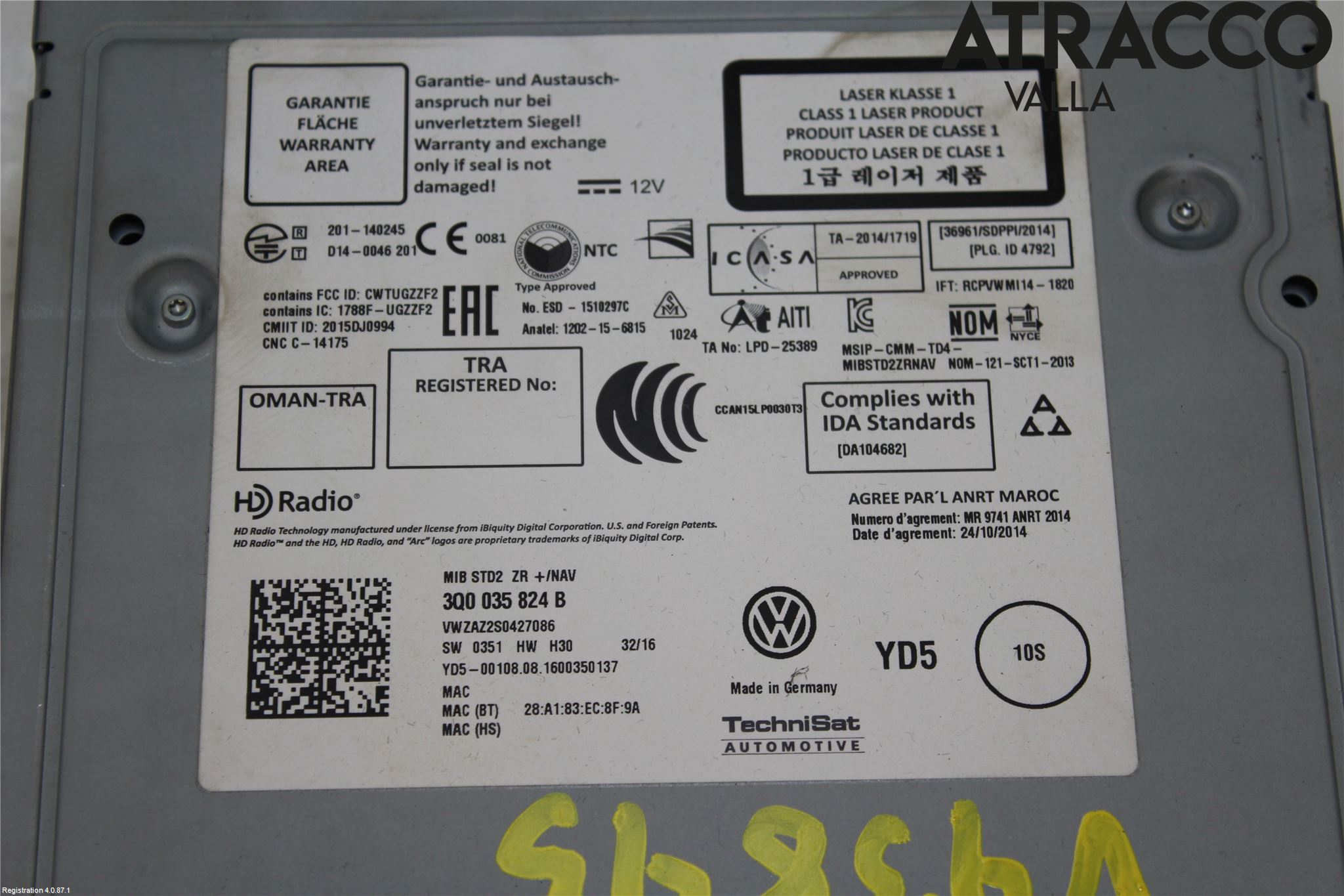 Volkswagen VW GOLF / E-GOLF VII 13-20 Stereo Radio
