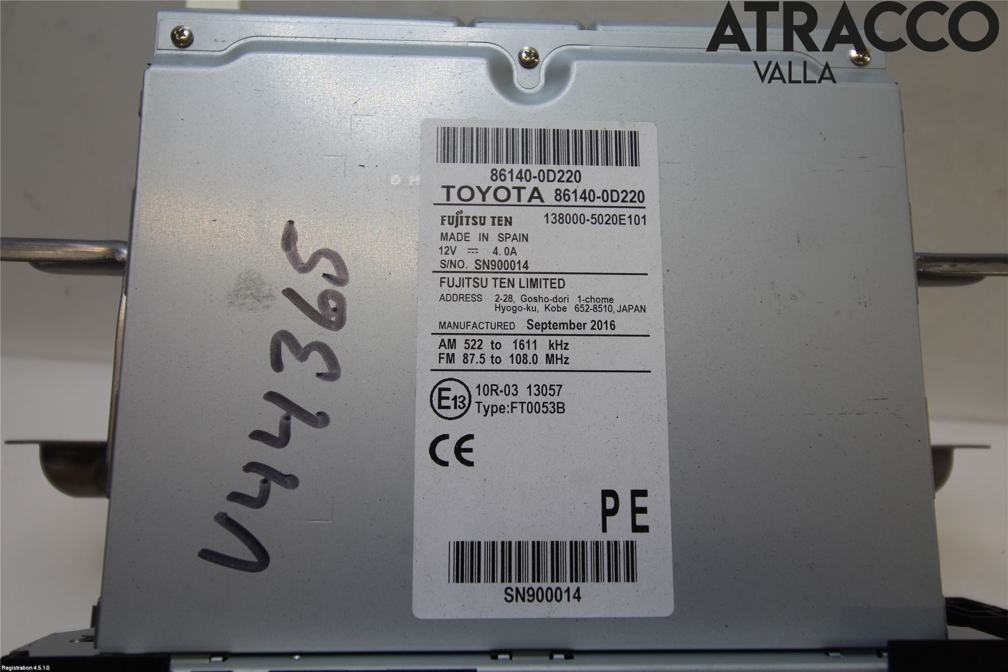 Toyota YARIS XP130 15-20 Stereo Radio