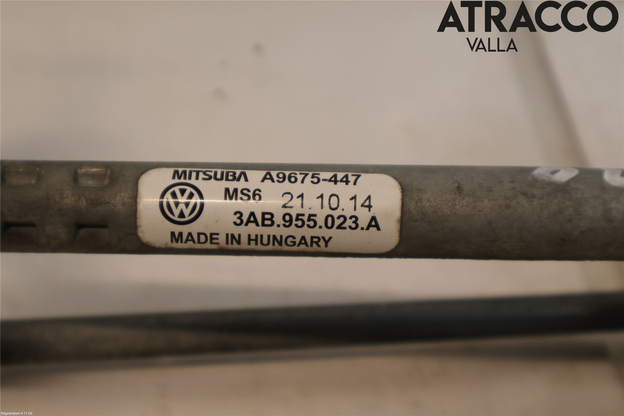 Volkswagen VW PASSAT 11-14 Viskeroverføring Frontrute