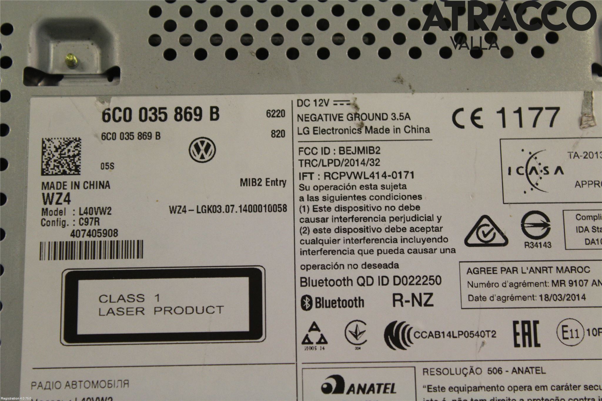 Volkswagen VW POLO 10-17 Stereo Radio Med Cd