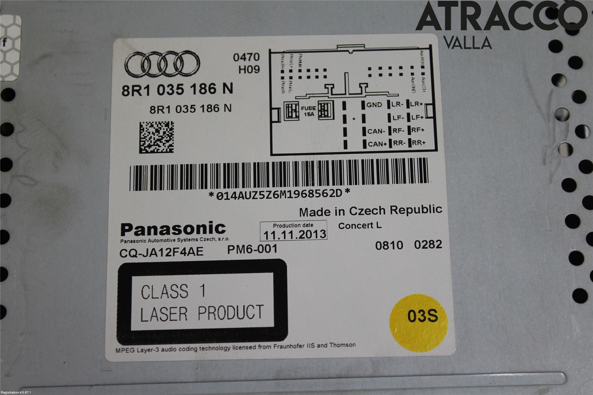 Audi A4 12-15 Stereo Radio Med Cd