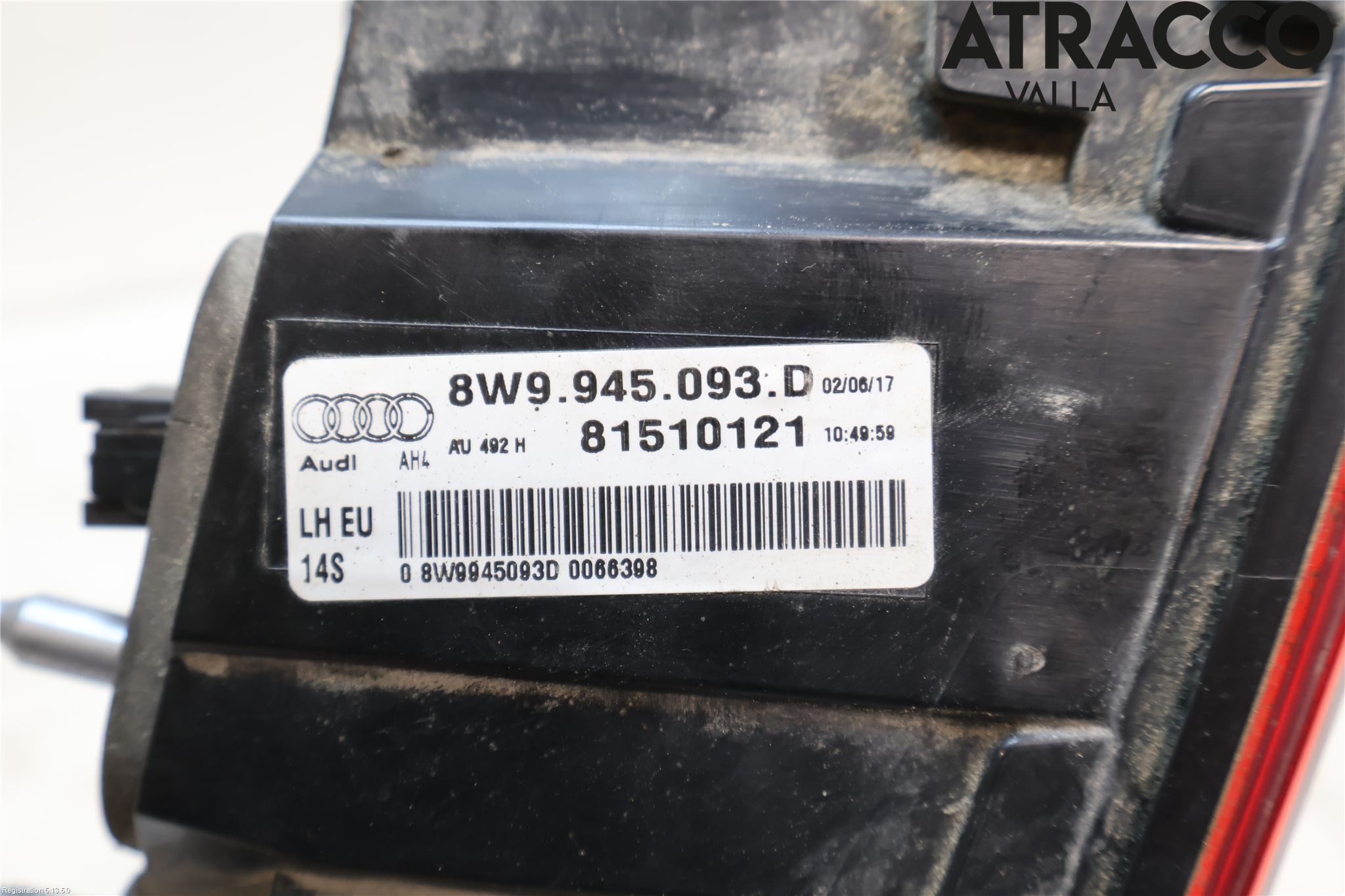 Audi A4/S4 B9 16-19 Baklykt Venstre  På Luke(Indre