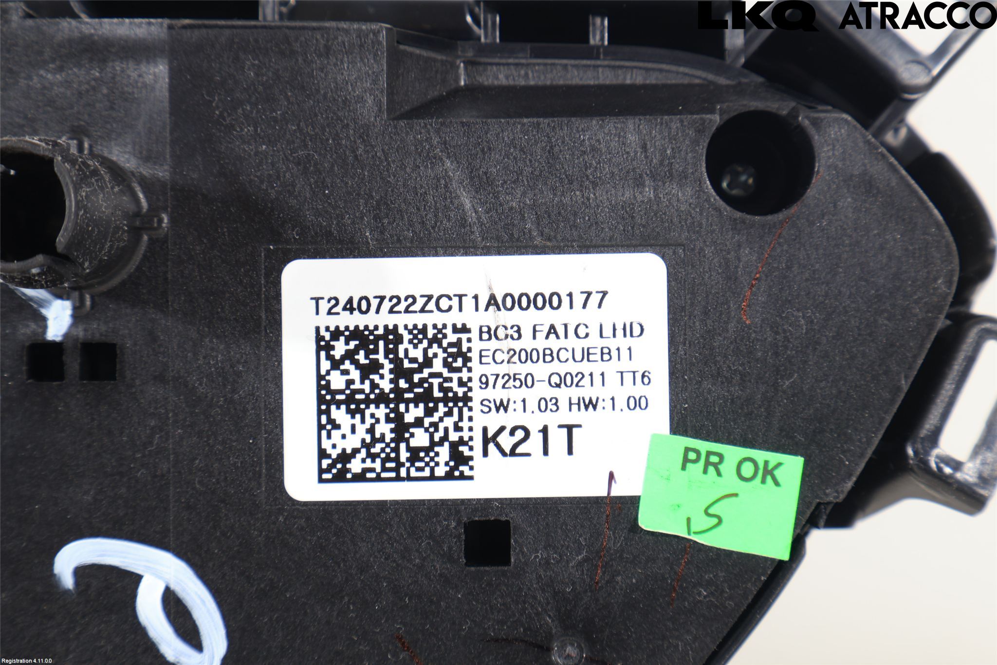 Hyundai i20 BC 21- Varme Ac Betjening-Display
