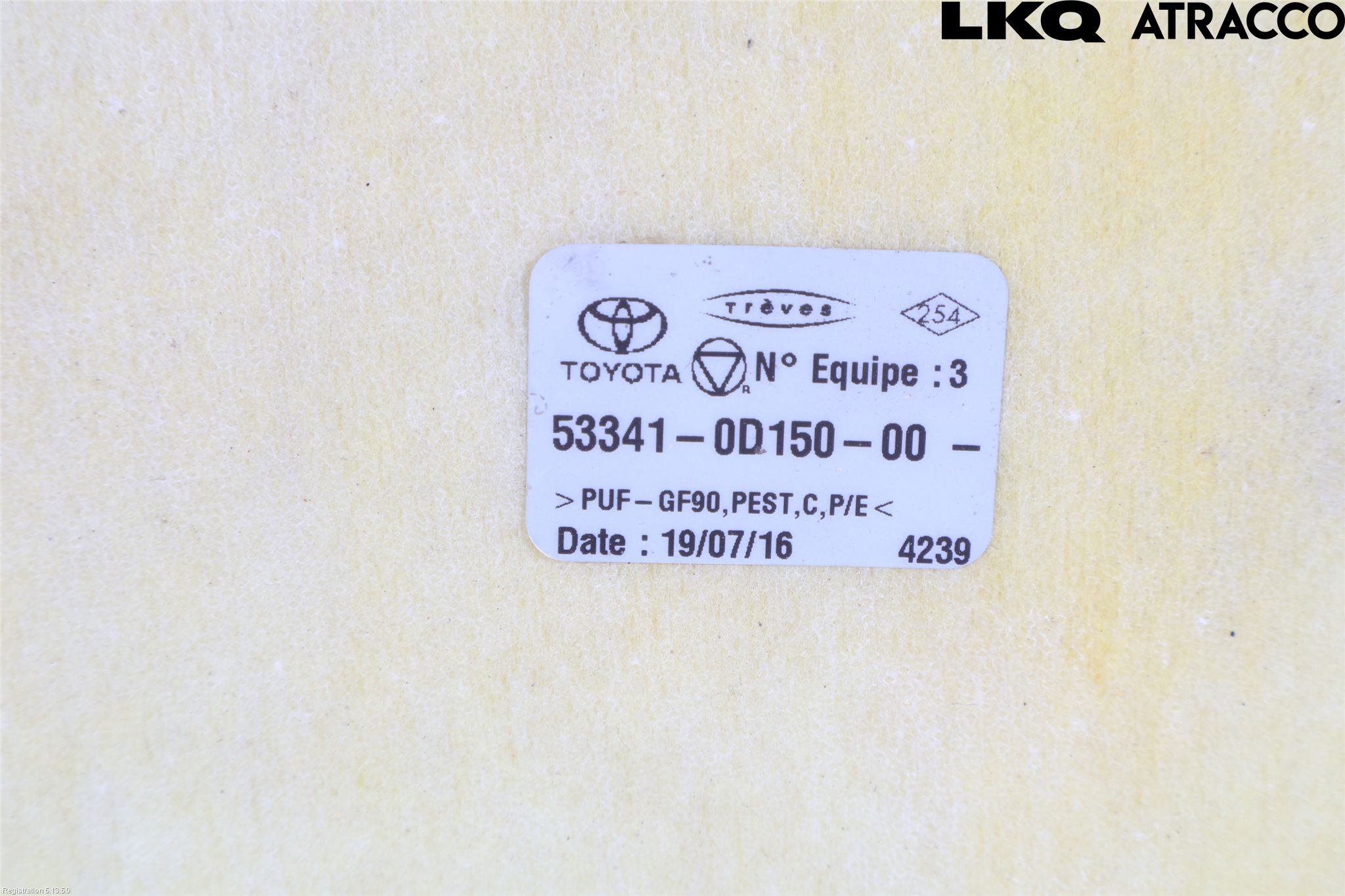 Toyota YARIS XP130 15-20 Panserisolasjon