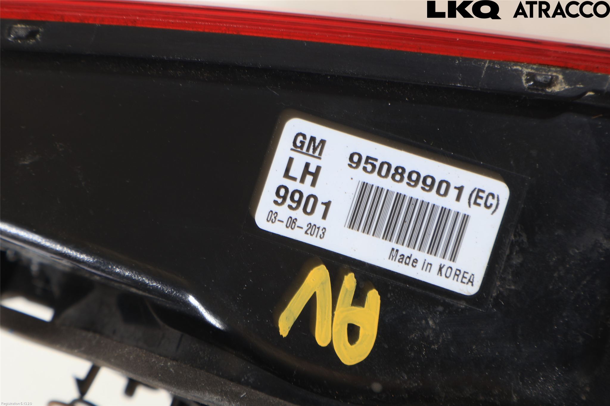 GM CHEVROLET CRUZE Baklykt Venstre  På Luke(Indre